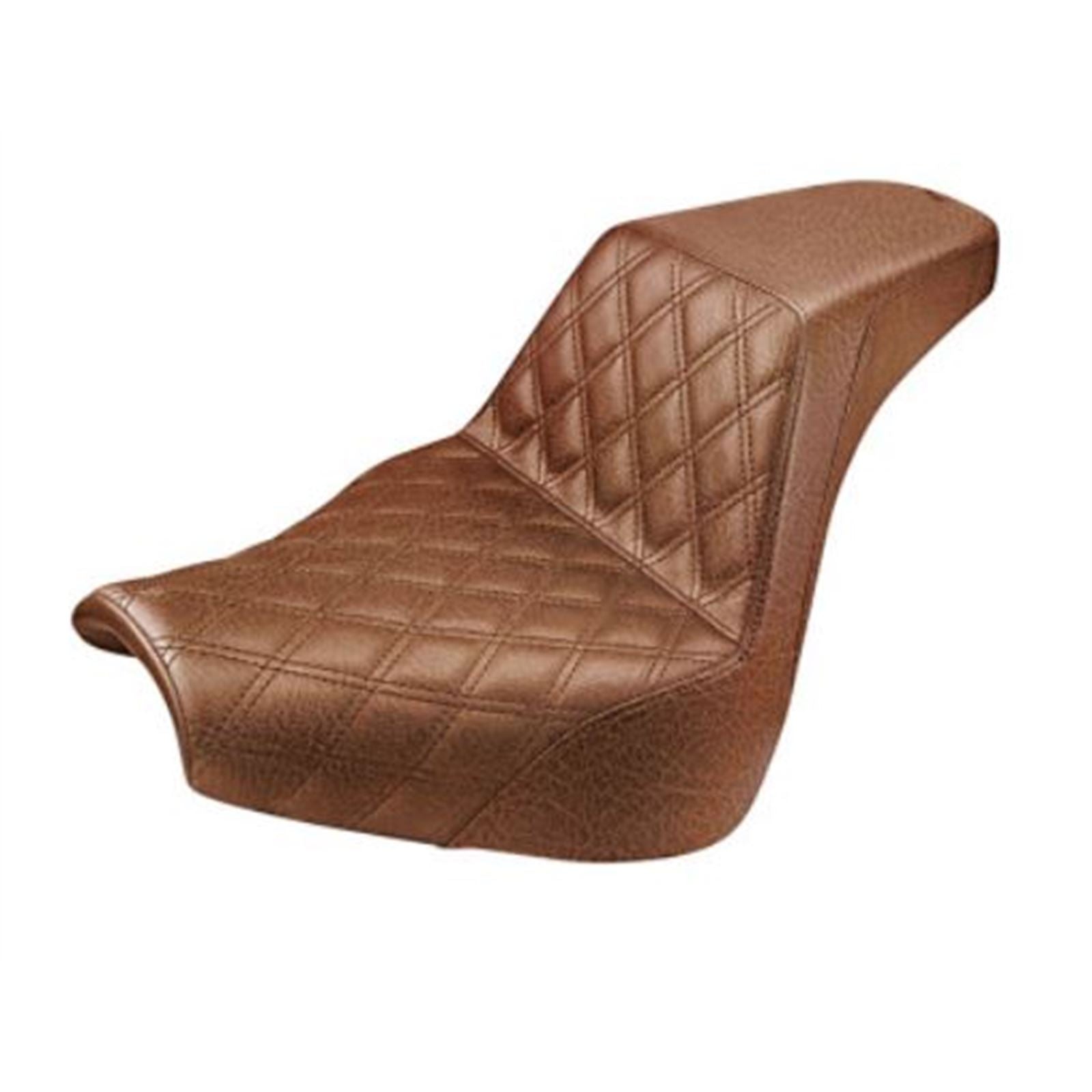 Saddlemen Step Up Seat - Driver's Lattice Stitched - Brown 818-31-172BR_639788