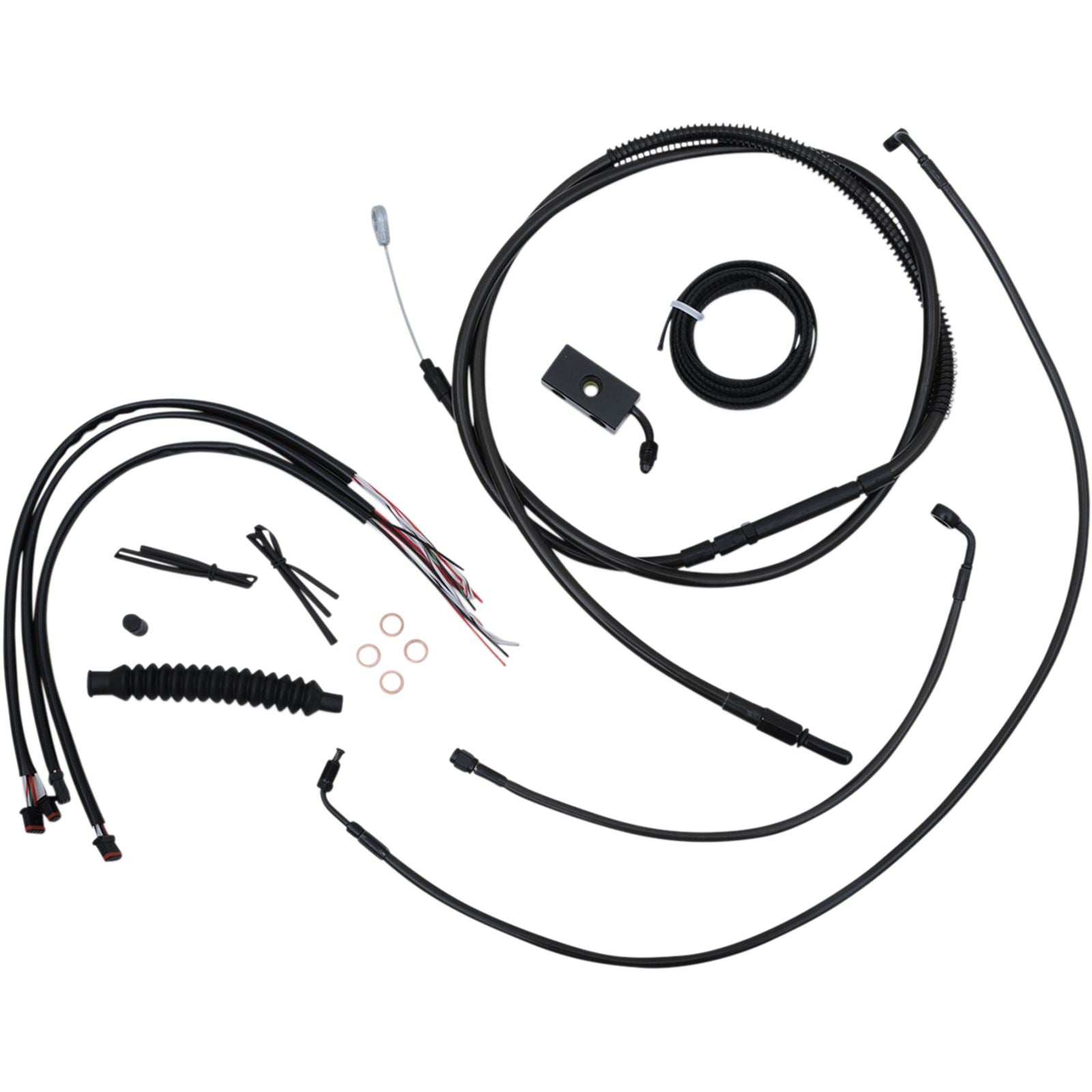 LA Choppers Midnight Cable Kit for 18" - 20" Ape Hanger Handlebars [MPN: LA-8152KT2-19M]_416253