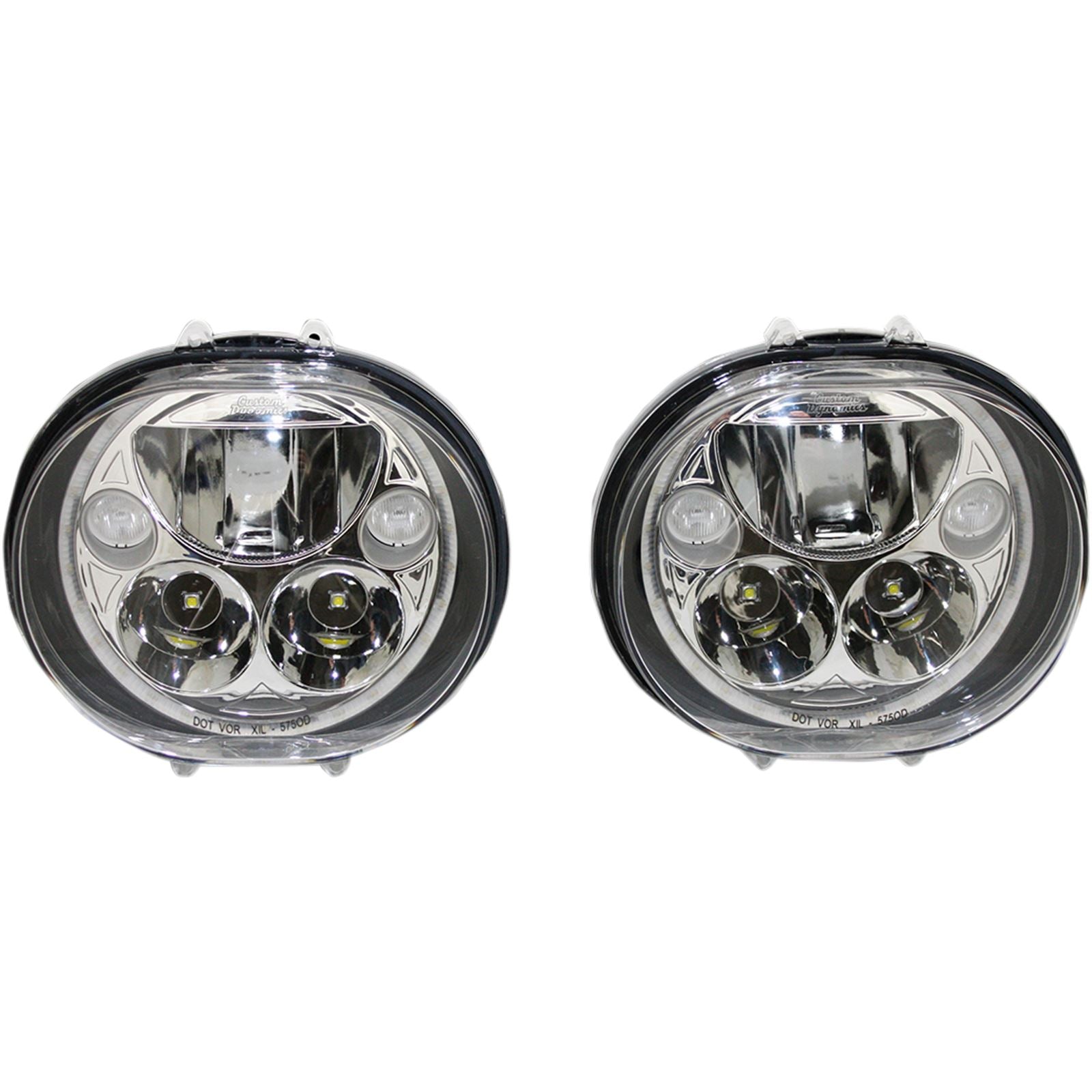 Custom Dynamics LED Headlight - 5-3/4" - Chrome - Pair CDTB-575OV-C_367230