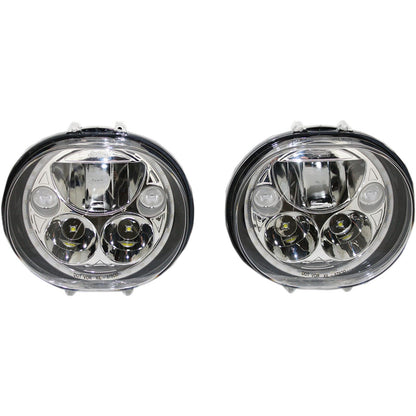 Custom Dynamics LED Headlight - 5-3/4" - Chrome - Pair CDTB-575OV-C_367230