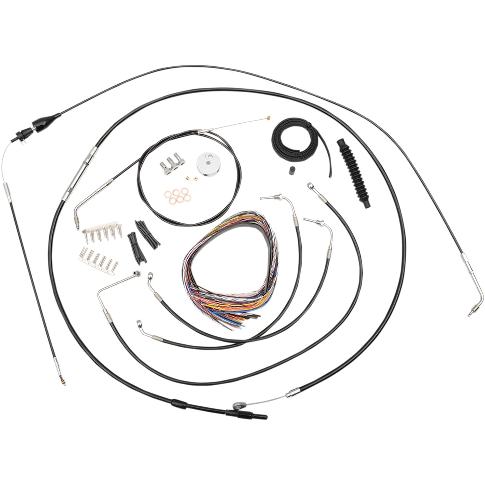 LA Choppers Black Vinyl Braided Cable/Brake Line Kit for 18"-20" Ape Hangers [MPN: LA-8005KT2B-19B]_415200