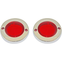Custom Dynamics ProBEAM® Flat Bezel Turn Signal Adapters - Chrome/Red PB-FLAT-BEZ-CR_367466
