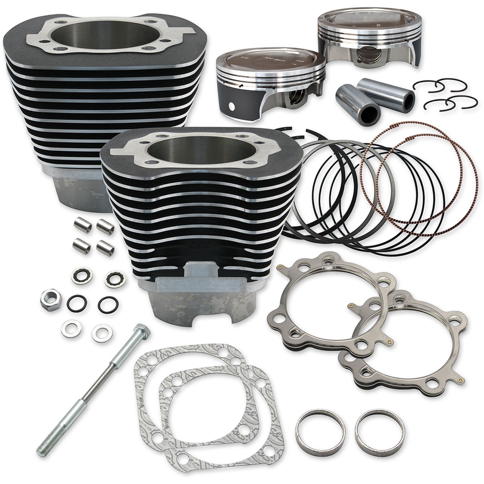 S&S Cycle Cylinders with Pistons - Black 910-0324_469476