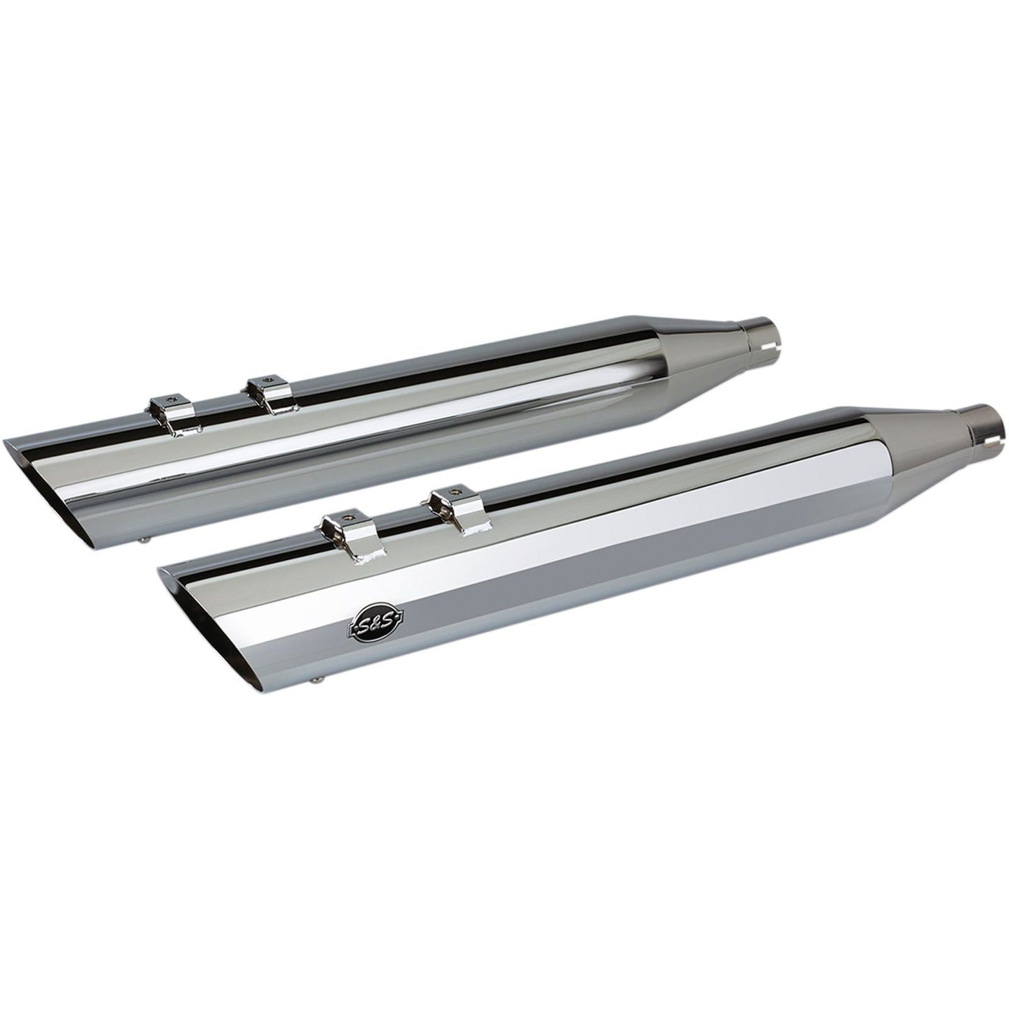 S&S Cycle Slash Cut Mufflers - Chrome - M8 Touring '17-'19 550-0695_470035