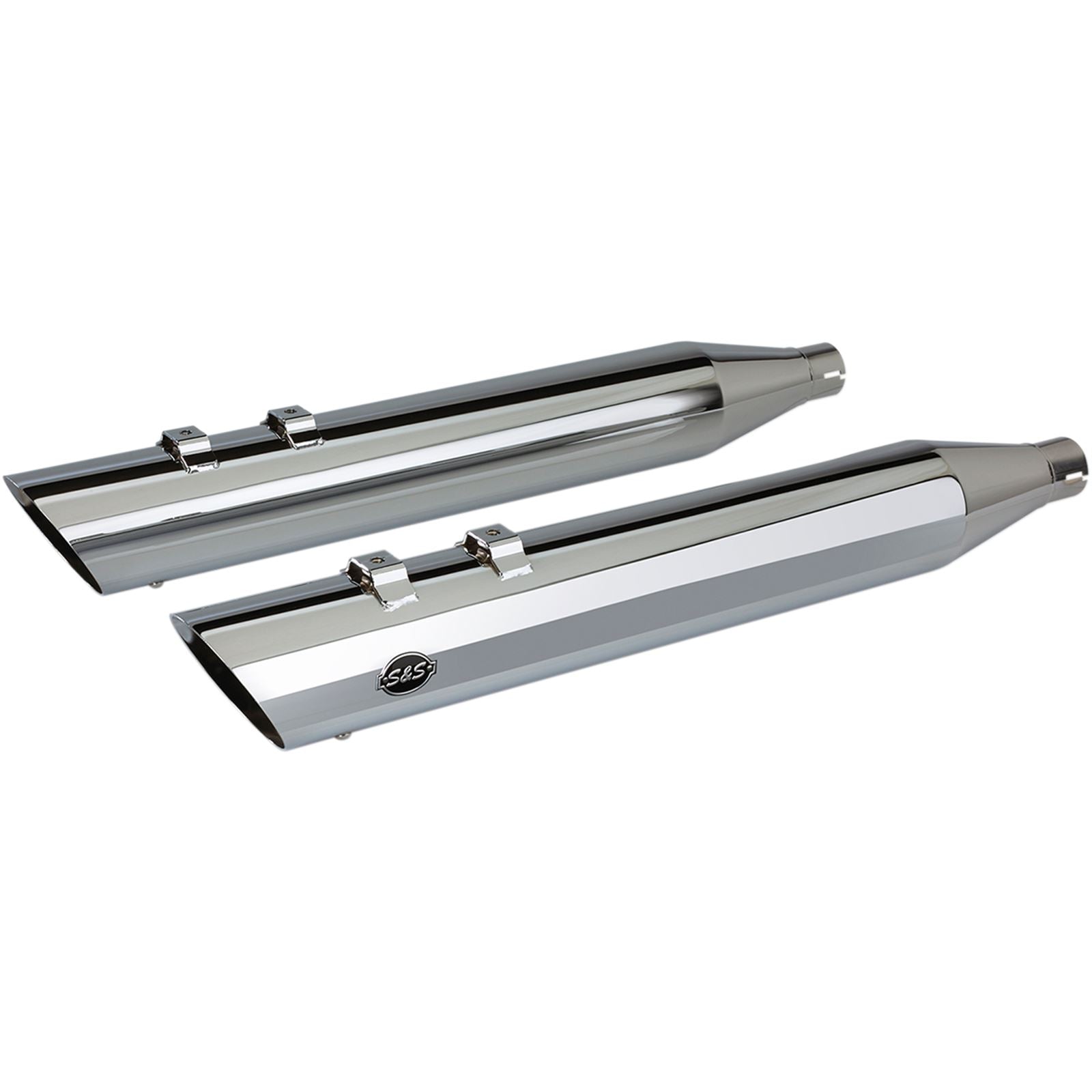 S&S Cycle Slash Cut Mufflers - Chrome - M8 Touring '17-'19 550-0695_470035