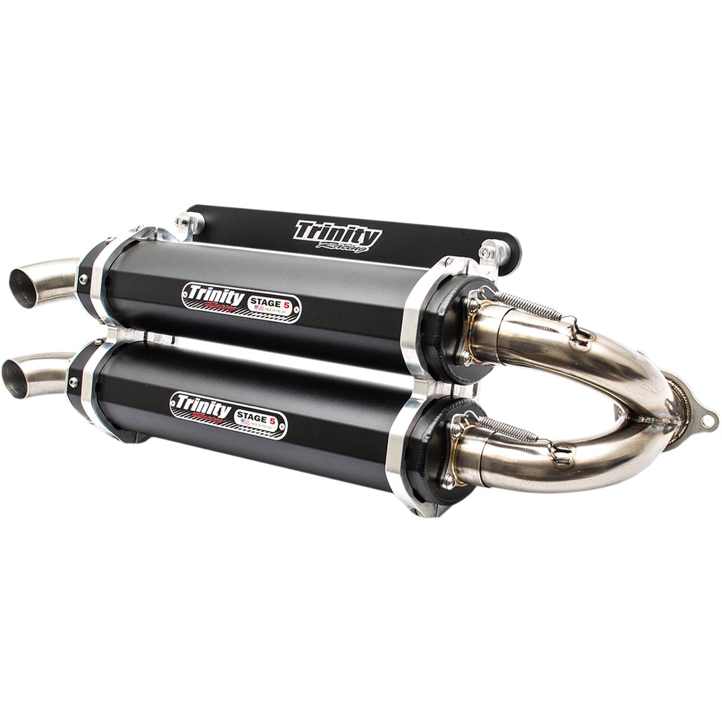 Trinity Racing Muffler - Black - Dual [MPN: TR-4152S-BK]_485728