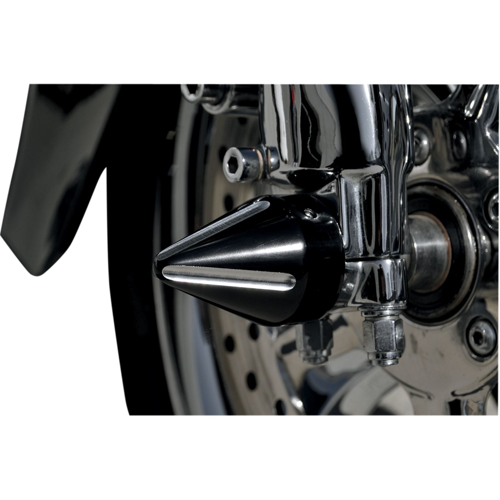 LA Choppers Axle Caps - Black Cut - Spike [MPN: LA-7813-00B]_413956