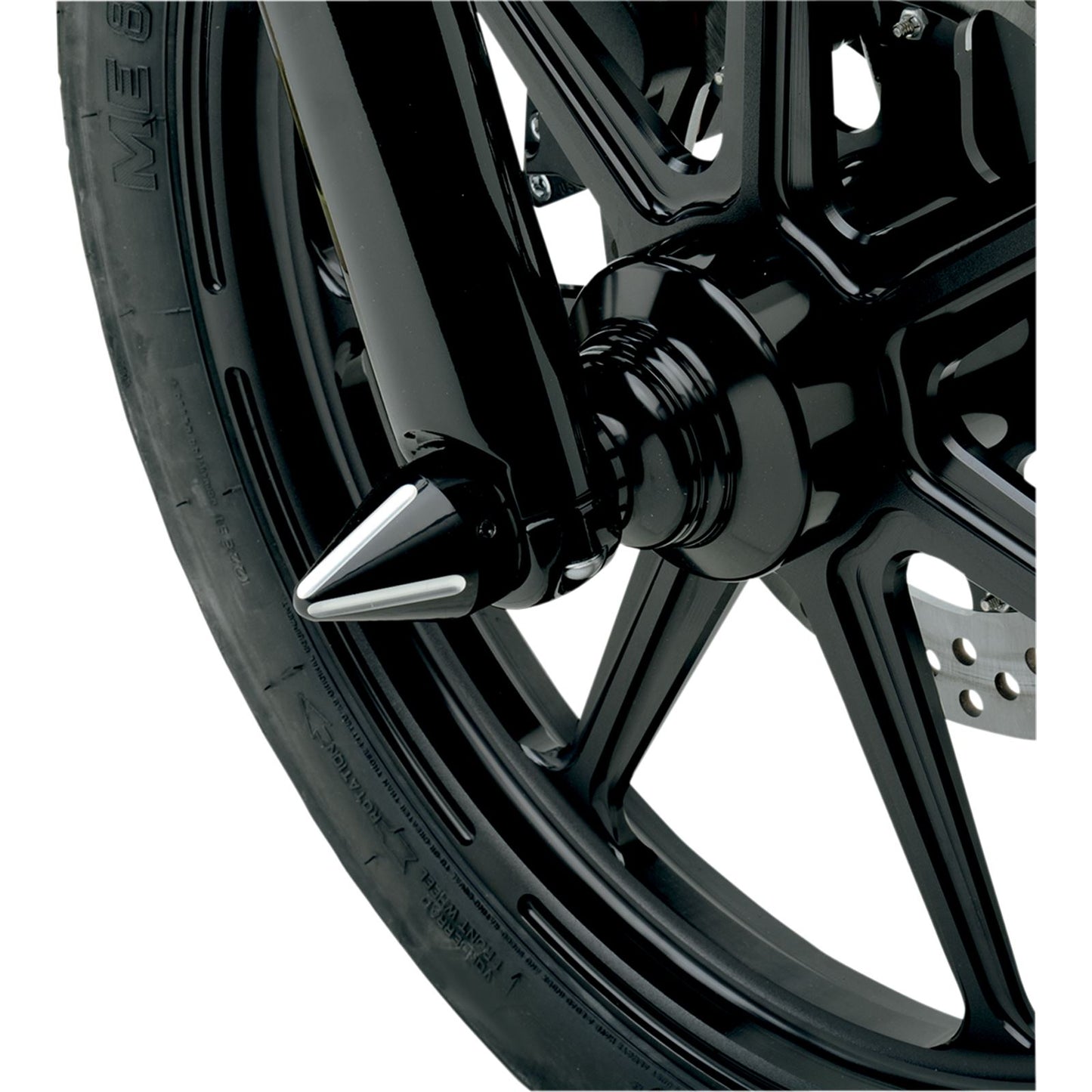 LA Choppers Axle Caps - Black Cut - Spike [MPN: LA-7813-00B]_413957