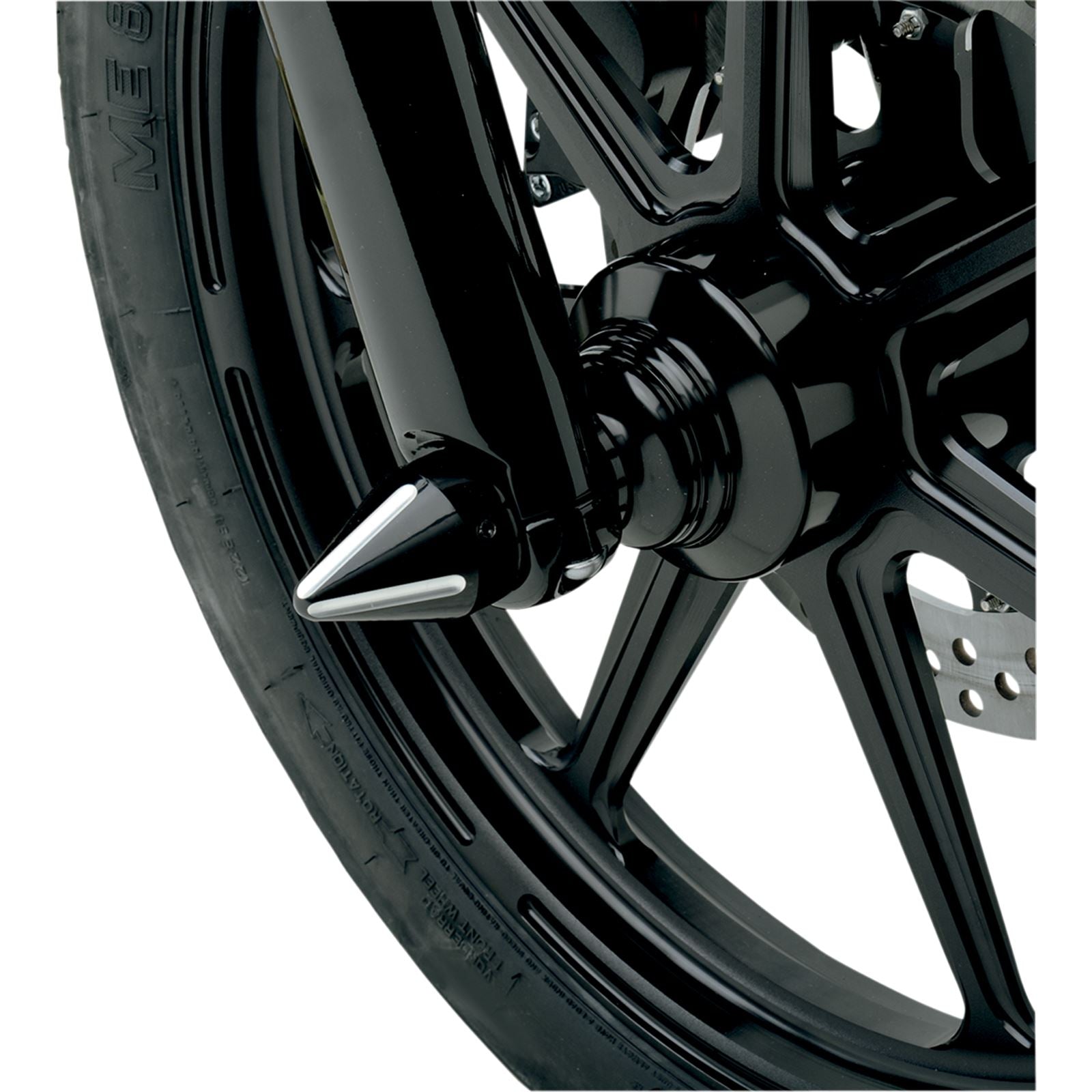 LA Choppers Axle Caps - Black Cut - Spike [MPN: LA-7813-00B]_413957