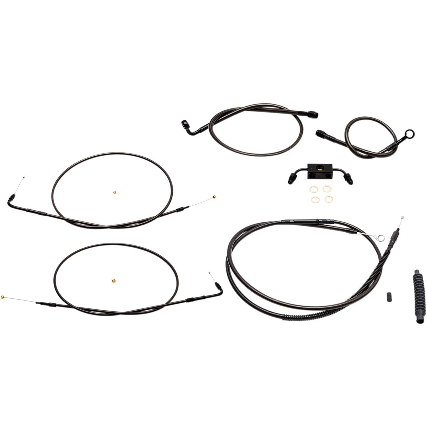 LA Choppers Handlebar Cable/Brake Line Kit - Midnight [MPN: LA-8321KT-08M]_415745