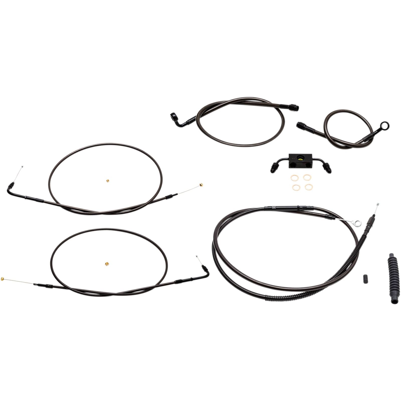 LA Choppers Handlebar Cable/Brake Line Kit - Midnight [MPN: LA-8321KT-08M]_415745