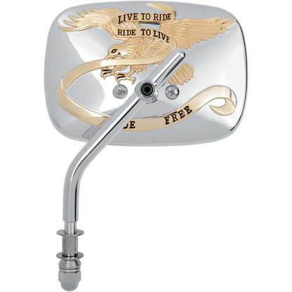 Emgo Live to Ride Mirror - Gold/Chrome - Left 20-31707A_381840