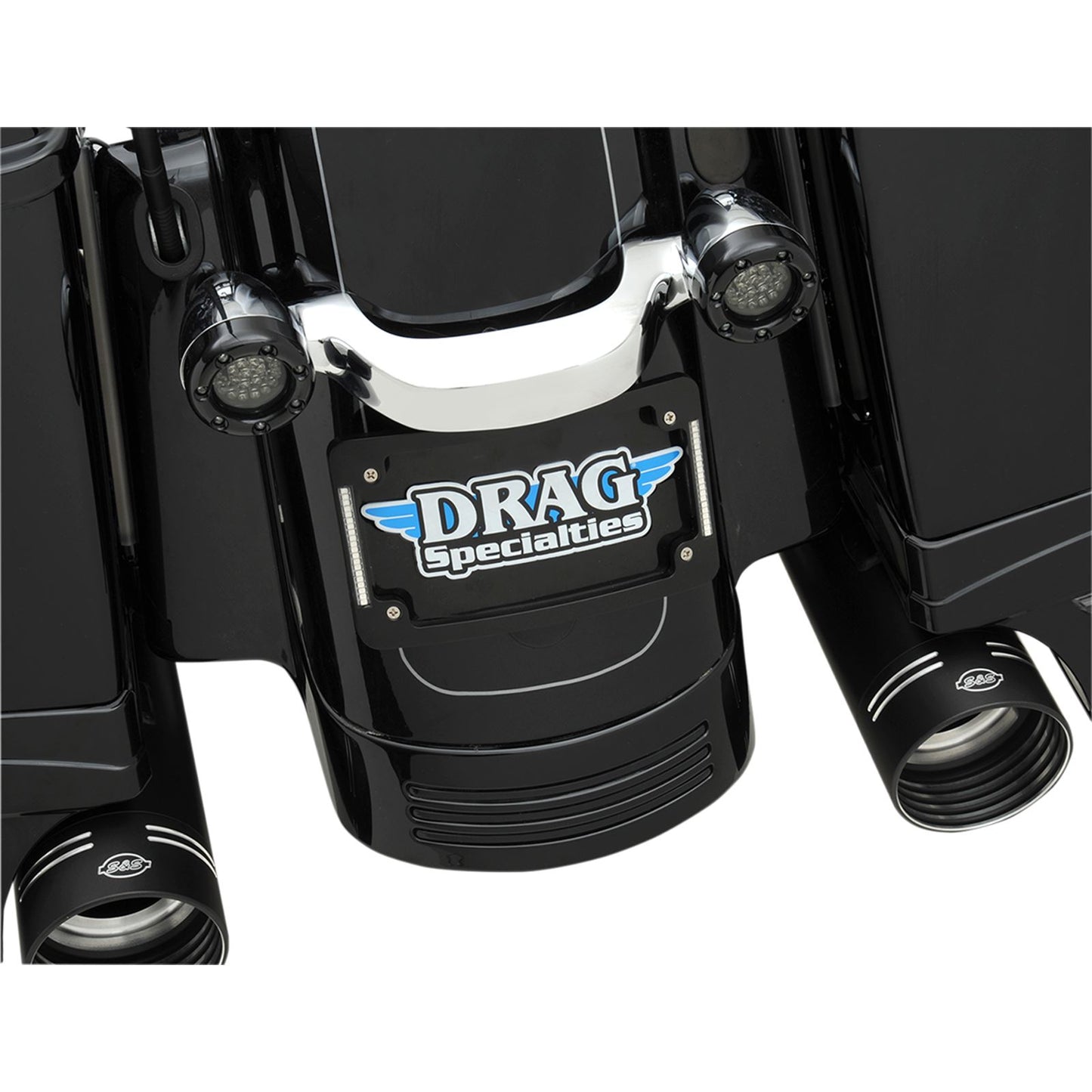 Custom Dynamics Tri-Radius License Plate Frame with Flushmount LEDs - Black TF06-B_367573