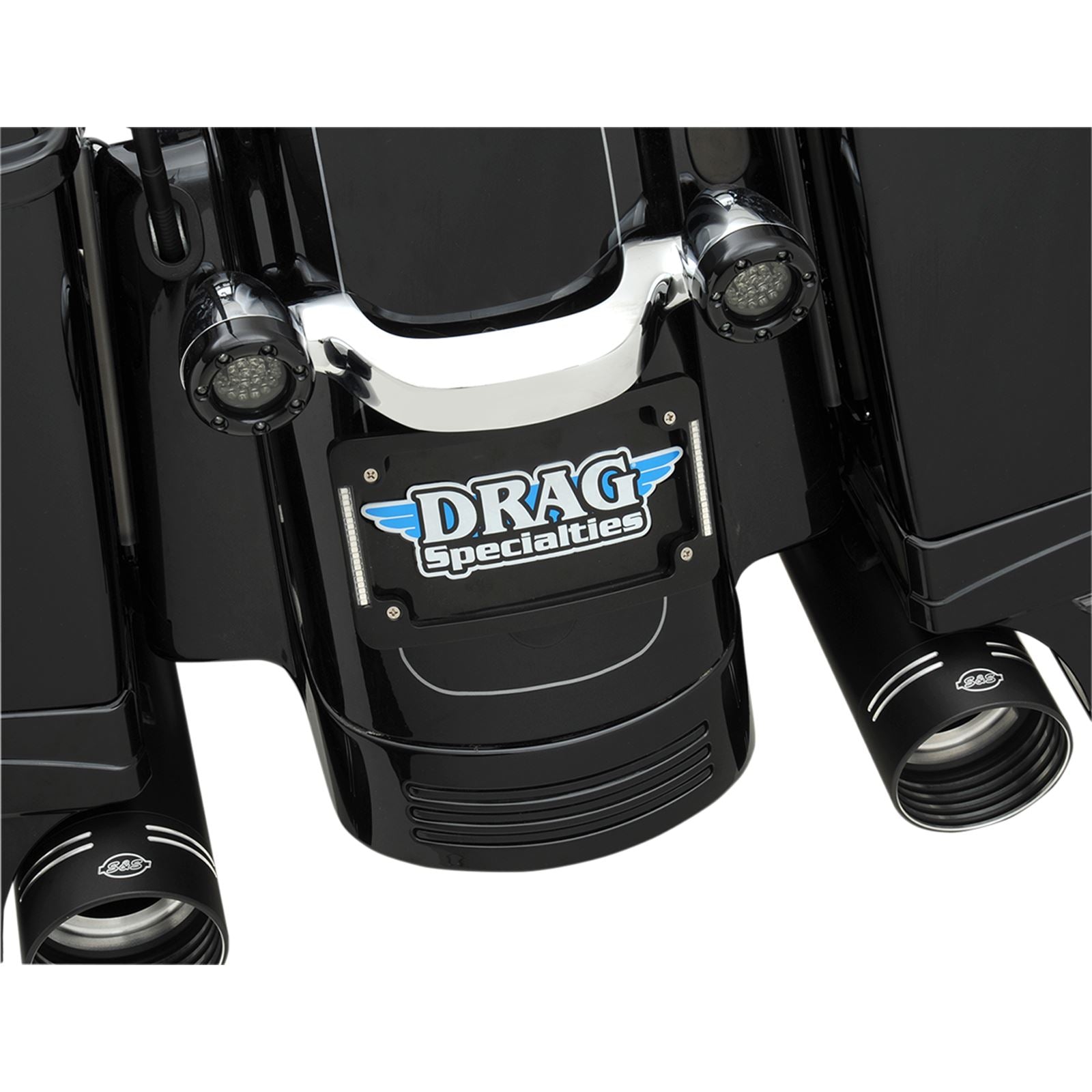 Custom Dynamics Tri-Radius License Plate Frame with Flushmount LEDs - Black TF06-B_367573