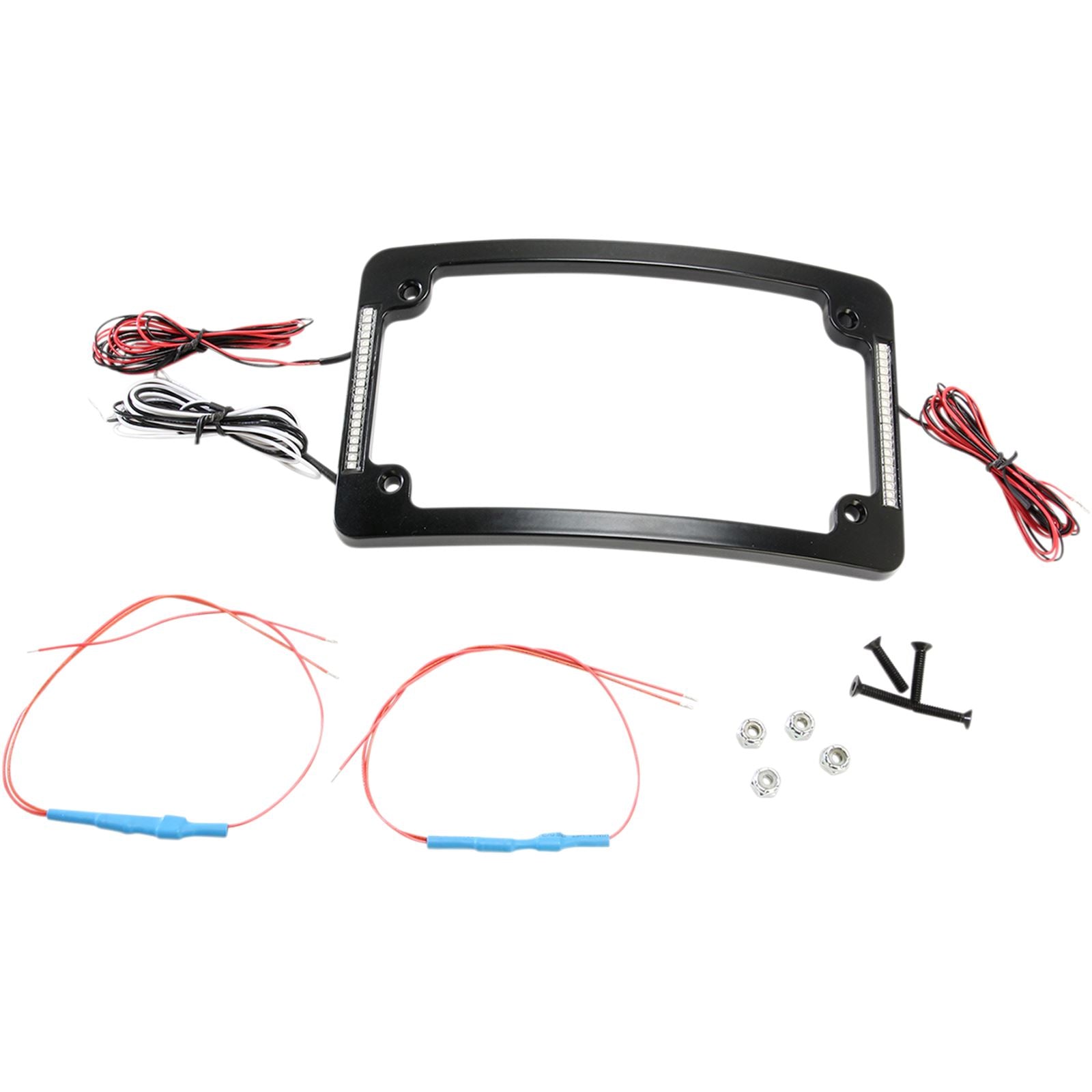 Custom Dynamics Tri-Radius License Plate Frame with Flushmount LEDs - Black TF06-B_367574