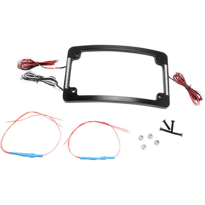 Custom Dynamics Tri-Radius License Plate Frame with Flushmount LEDs - Black TF06-B_367574