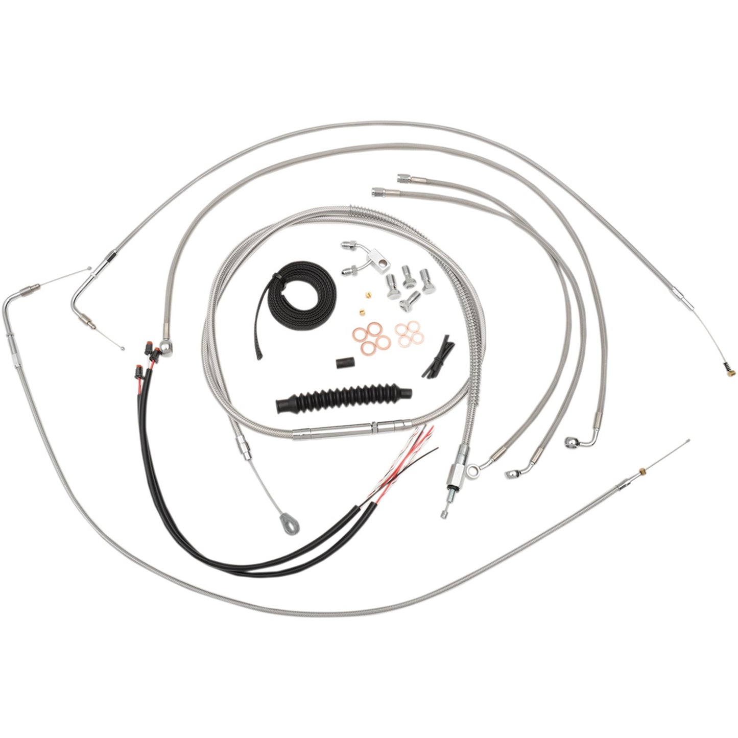 LA Choppers Handlebar Cable/Brake Line Kit - 15" - 17" - Stainless [MPN: LA-8150KT2-16]_415353