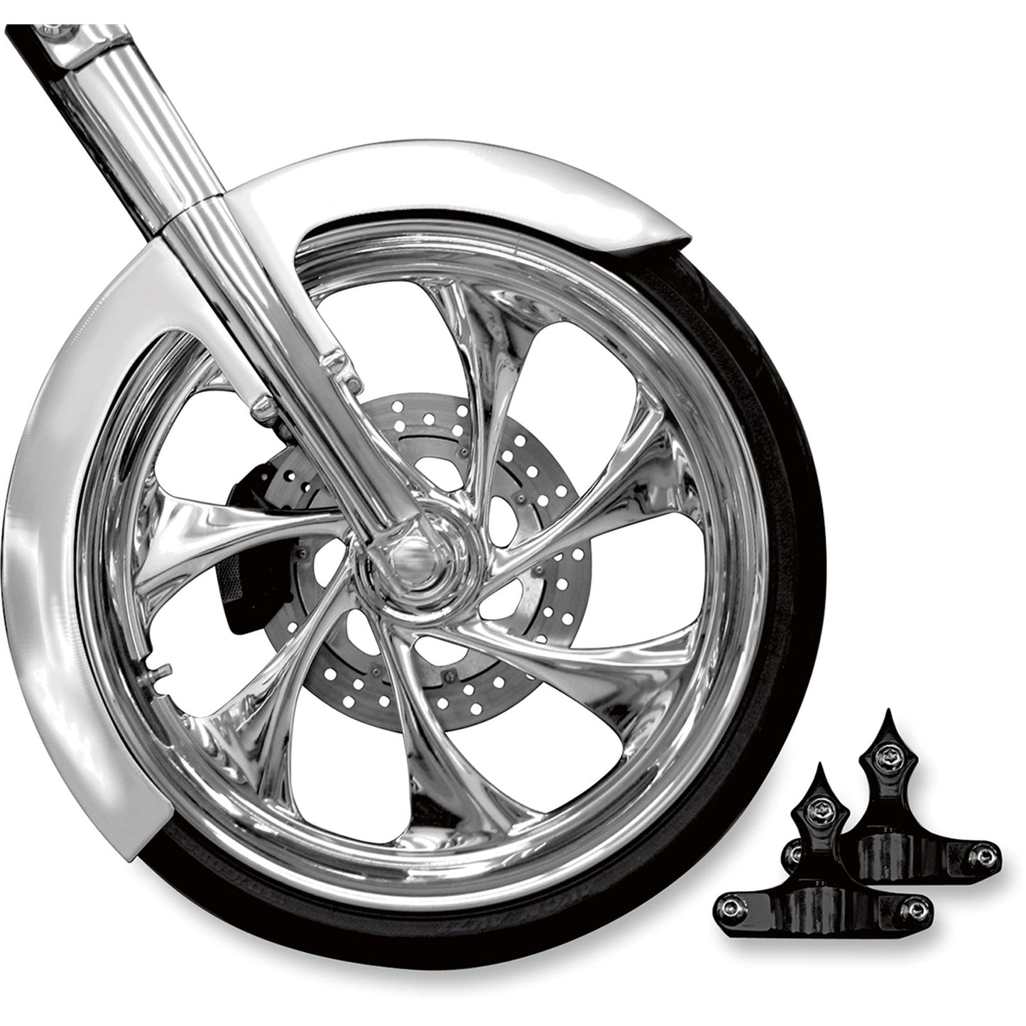 RC Components Phantom Front Fender Kit with Black Adapters for 23" Wheel [MPN: FNDRKT23RC-B]_462942