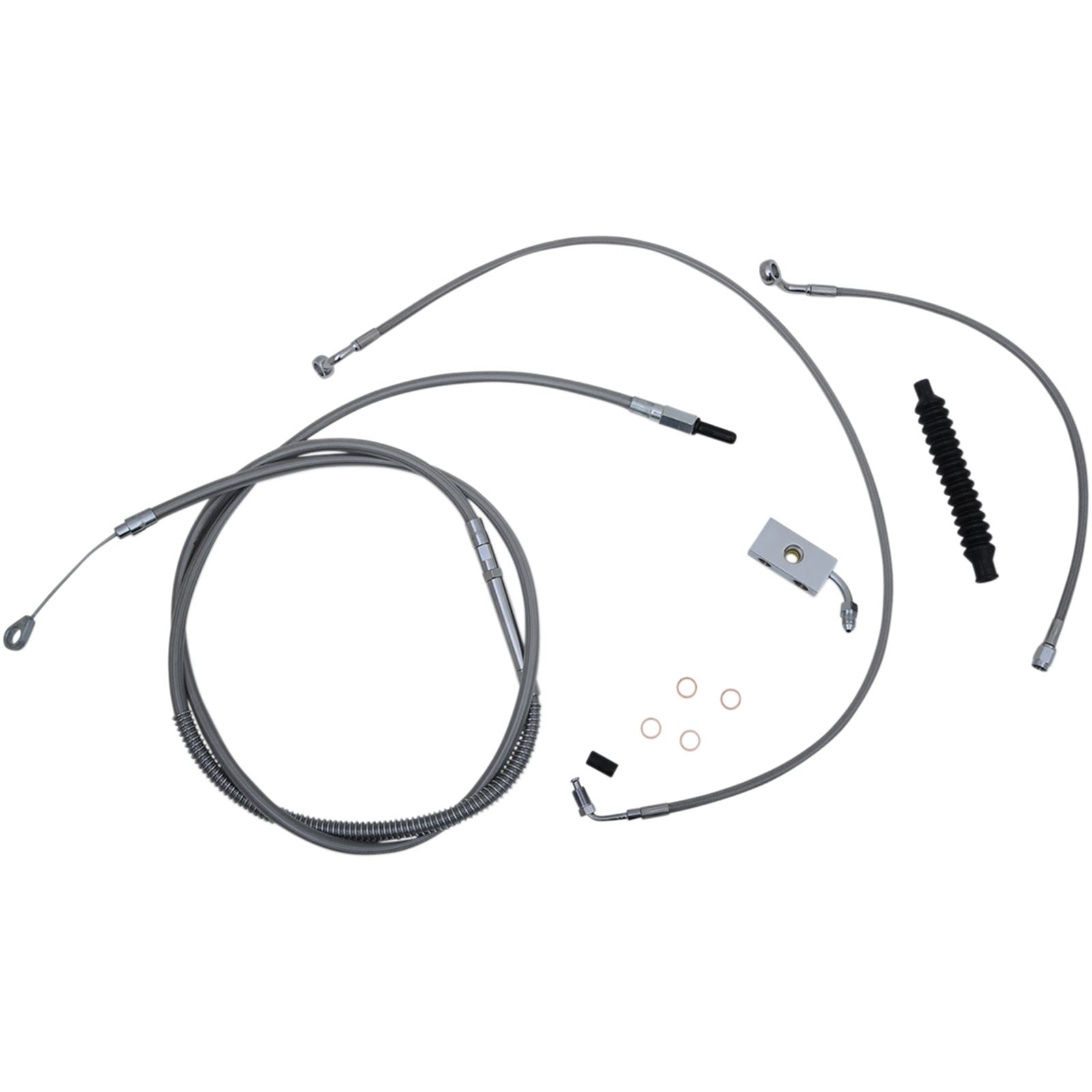 LA Choppers Handlebar Cable/Brake Line Kit  - 12" - 14" - Stainless Steel [MPN: LA-8152KT-13]_416236