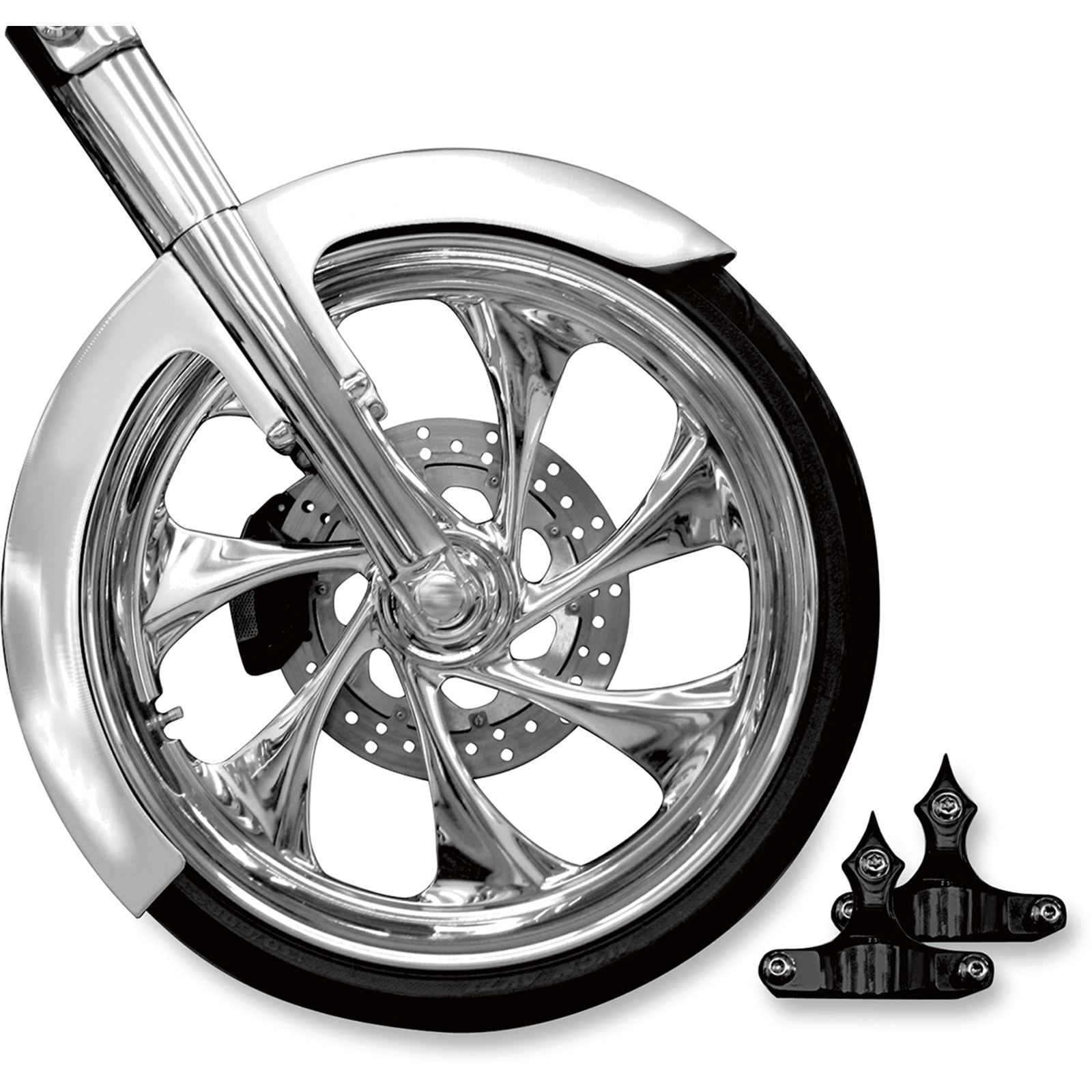 RC Components Front Fender Kit for 23" Wheel - '14-17FL - Black [MPN: FNDRKT14-23RCB]_462955