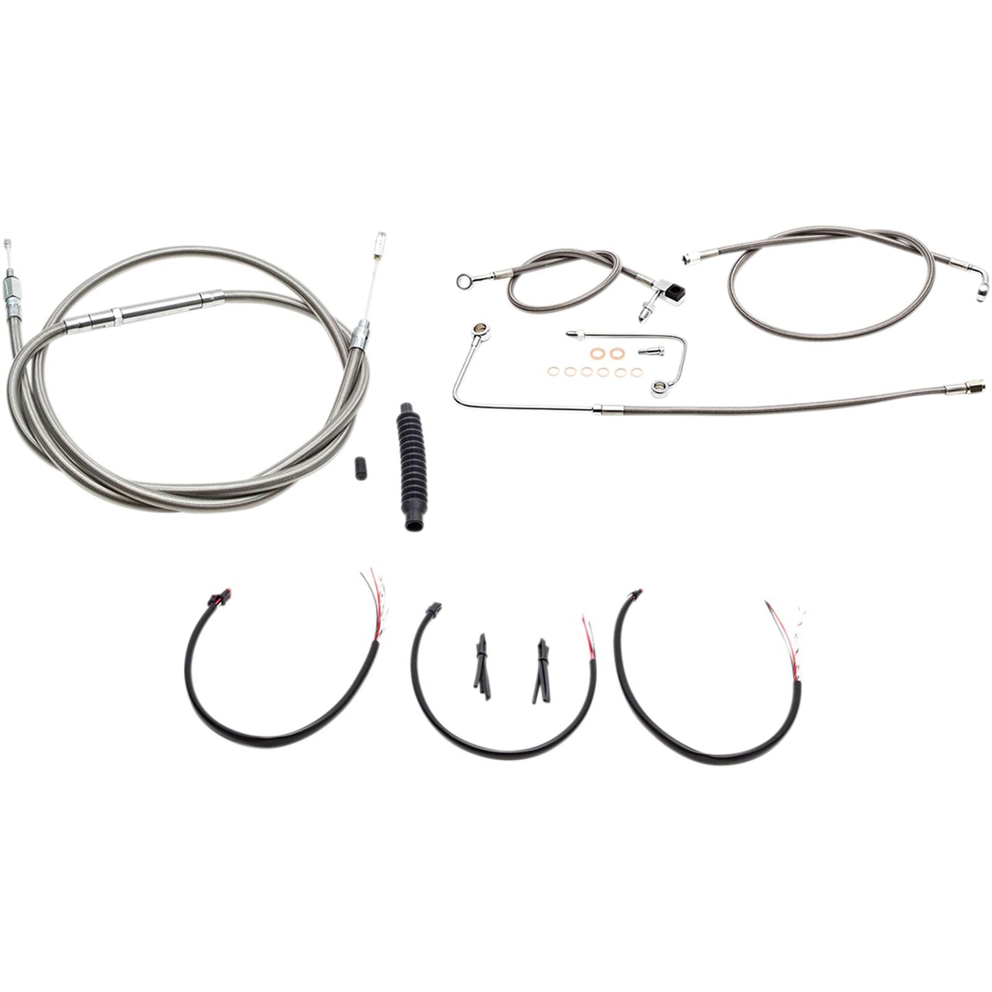 LA Choppers Handlebar Cable/Brake Line Kit - 12" - 14" - Stainless [MPN: LA-8151KT2B-13]_415710