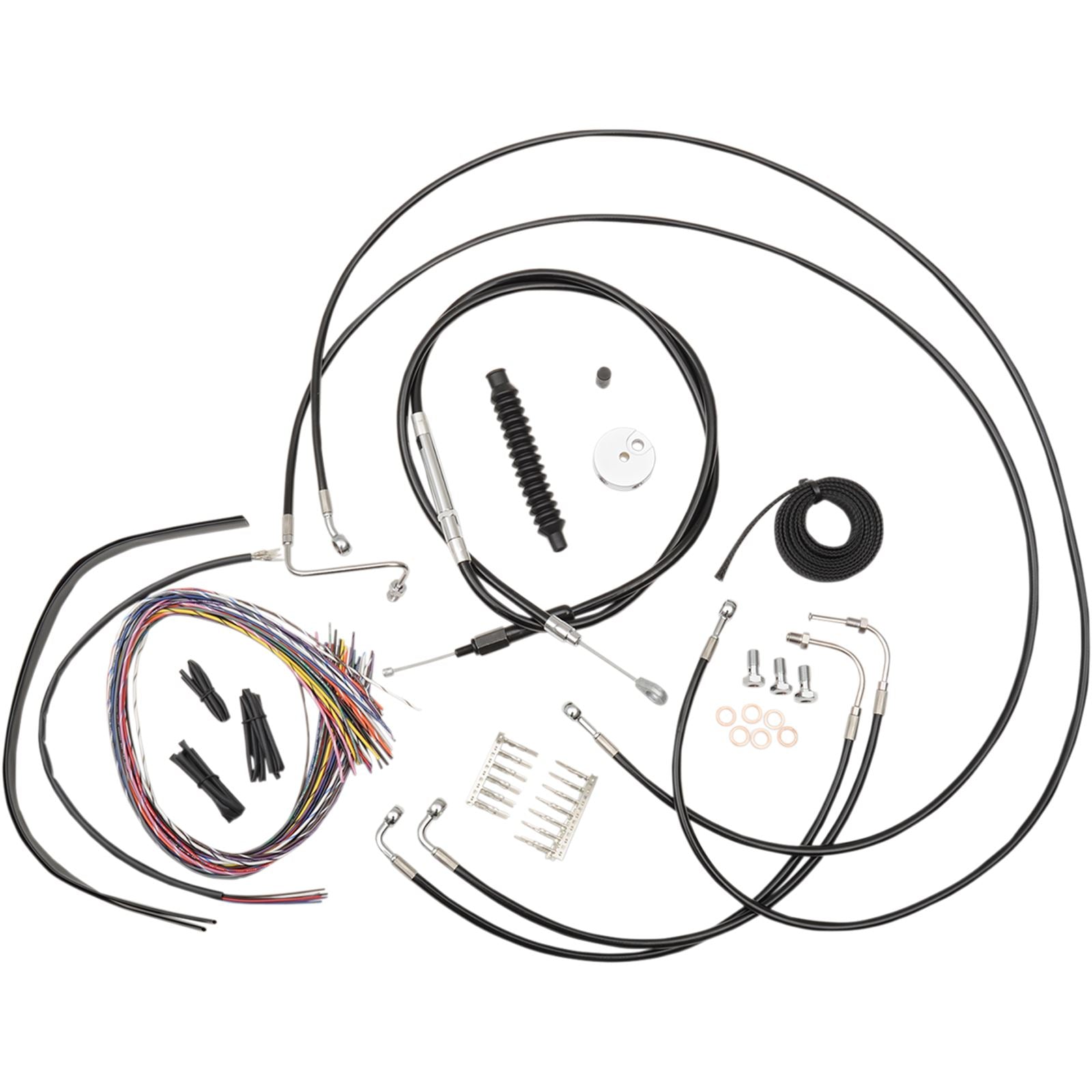 LA Choppers Handlebar Cable/Brake Line Kit - 18" - 20" - Black Vinyl [MPN: LA-8050KT2-19B]_415268