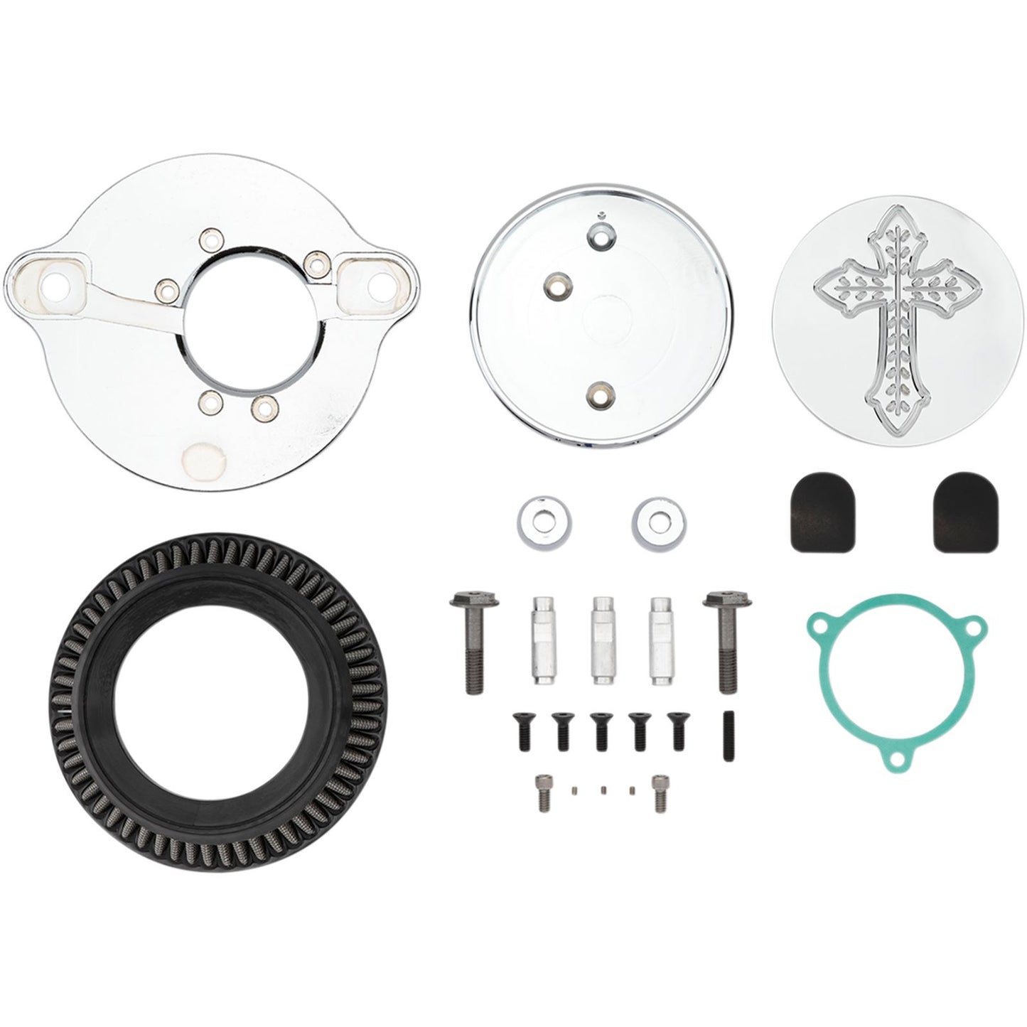 LA Choppers Spanish Cross Air Cleaner - Chrome - M8 [MPN: LA-2396-03]_416375