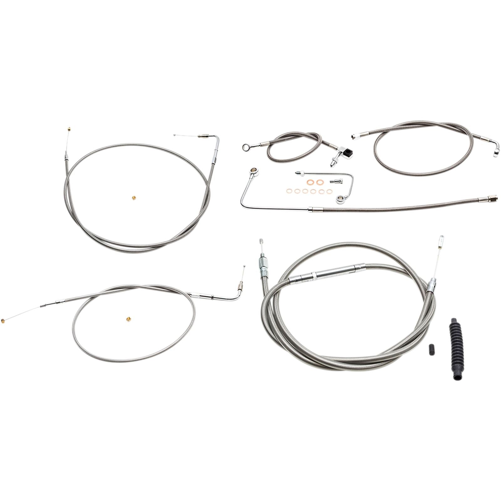 LA Choppers Handlebar Cable/Brake Line Kit - 18" - 20" - Stainless Steel [MPN: LA-8151KT-19]_415680