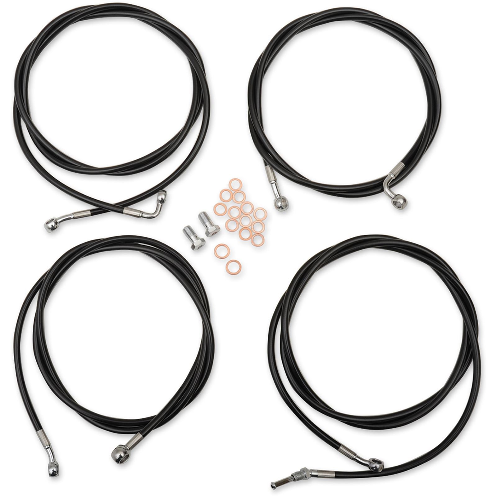 LA Choppers Handlebar Cable/Brake Line Kit - 15" - 17" - Black Vinyl [MPN: LA-8054KT-16B]_415774