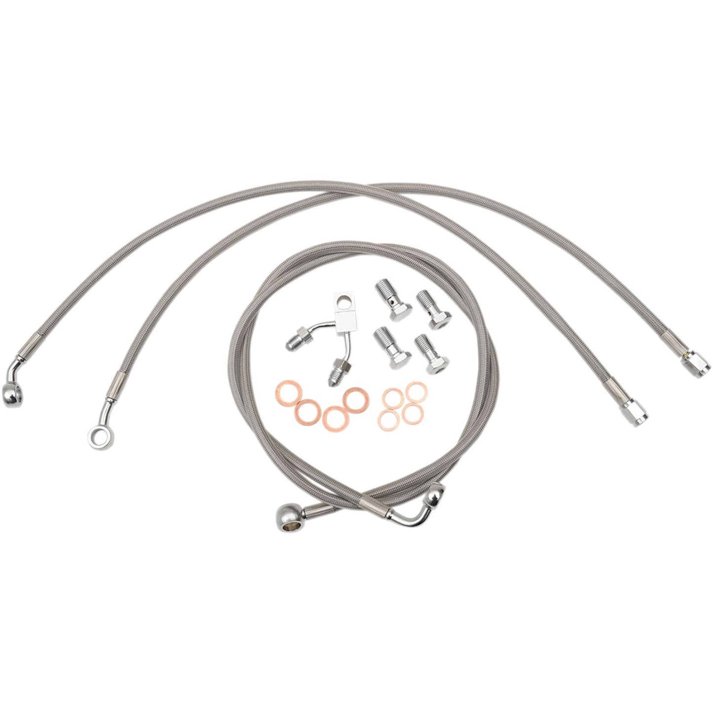 LA Choppers Stainless Steel Brake Lines - 18-20 FXSB ABS [MPN: LA-8122B19]_416744