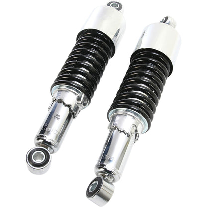 Emgo Custom Shorty Shocks With Shroud - Chrome/Black - Eye Lowering 17-05700_381635