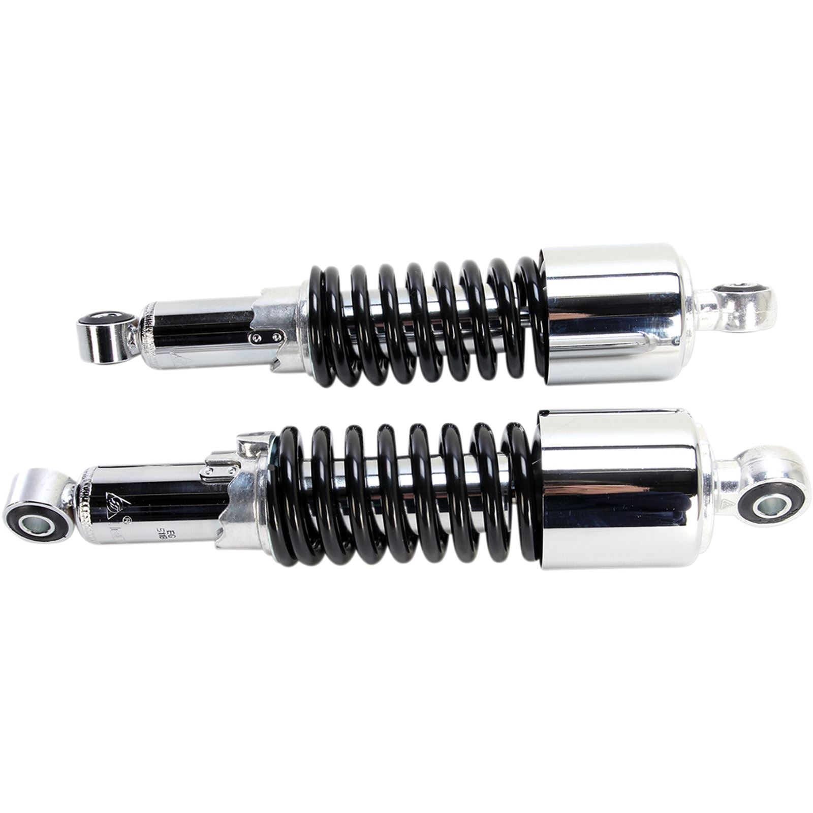 Emgo Custom Shorty Shocks With Shroud - Chrome/Black - Eye Lowering 17-05700_381636