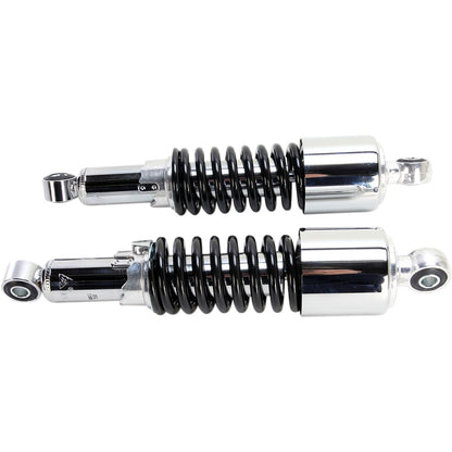 Emgo Custom Shorty Shocks With Shroud - Chrome/Black - Eye Lowering 17-05700_381636