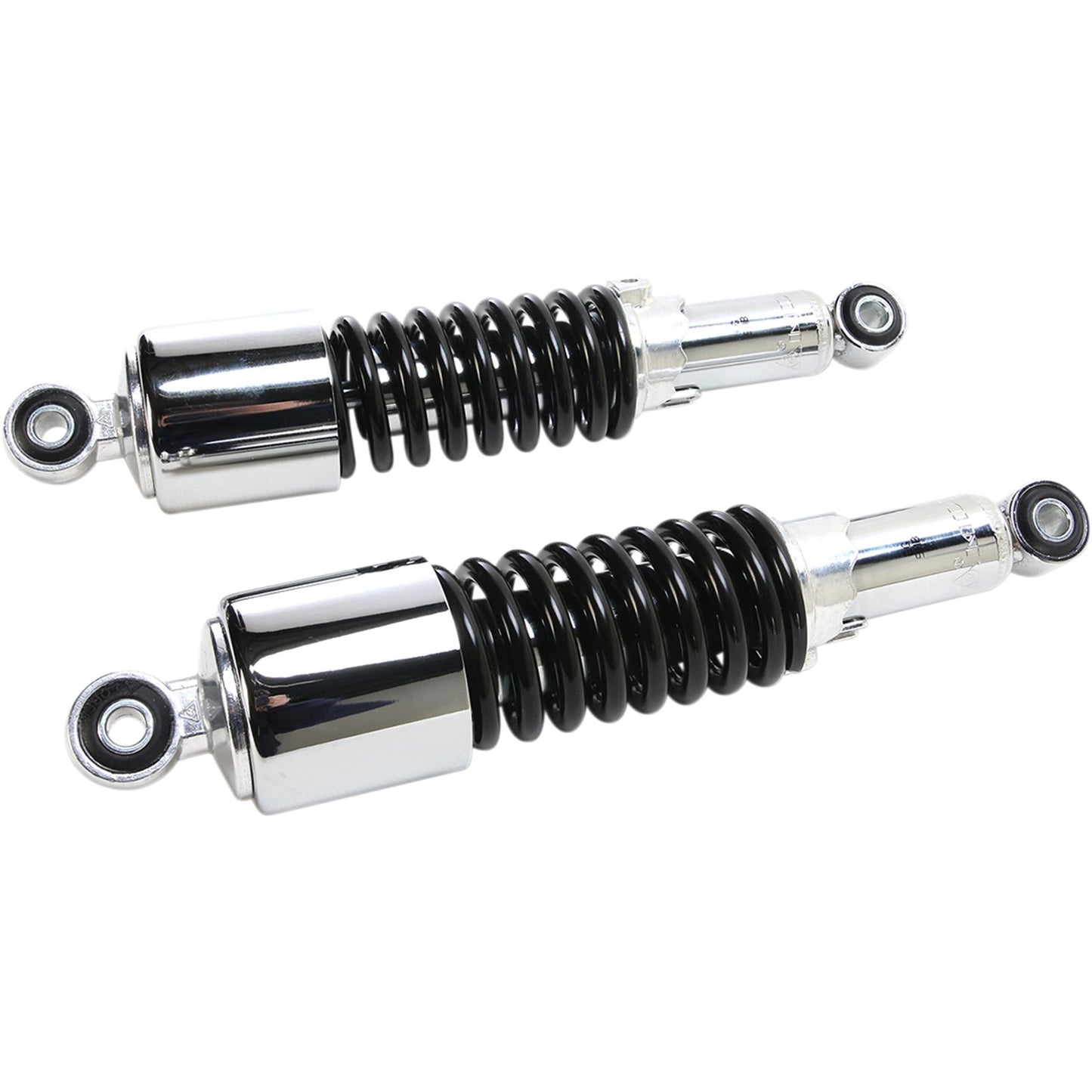 Emgo Custom Shorty Shocks With Shroud - Chrome/Black - Eye Lowering 17-05700_381637