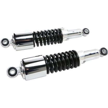 Emgo Custom Shorty Shocks With Shroud - Chrome/Black - Eye Lowering 17-05700_381637