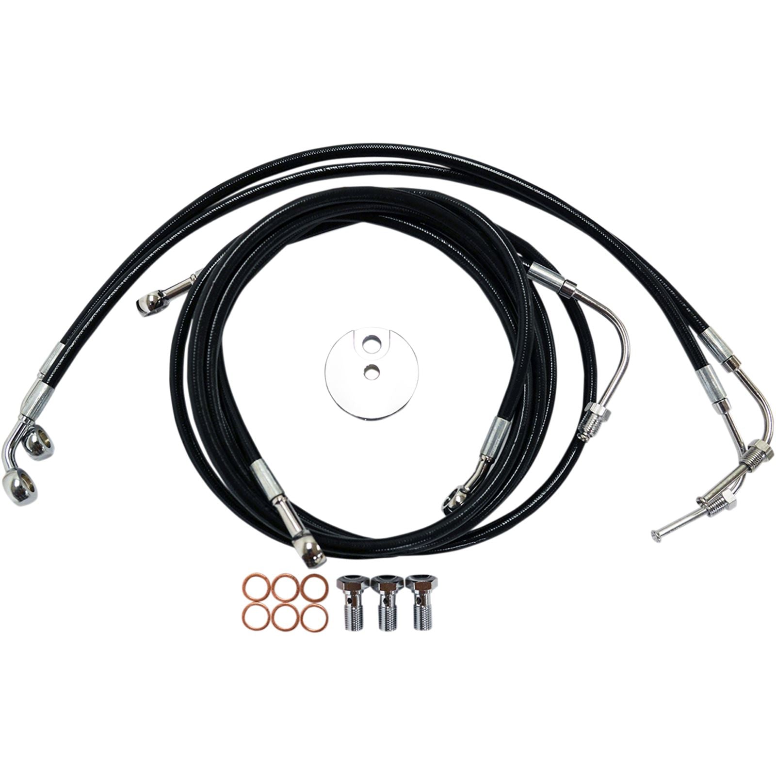 LA Choppers Brake Lines - Black -12-14 FLTR ABS [MPN: LA-8050B13B]_416496
