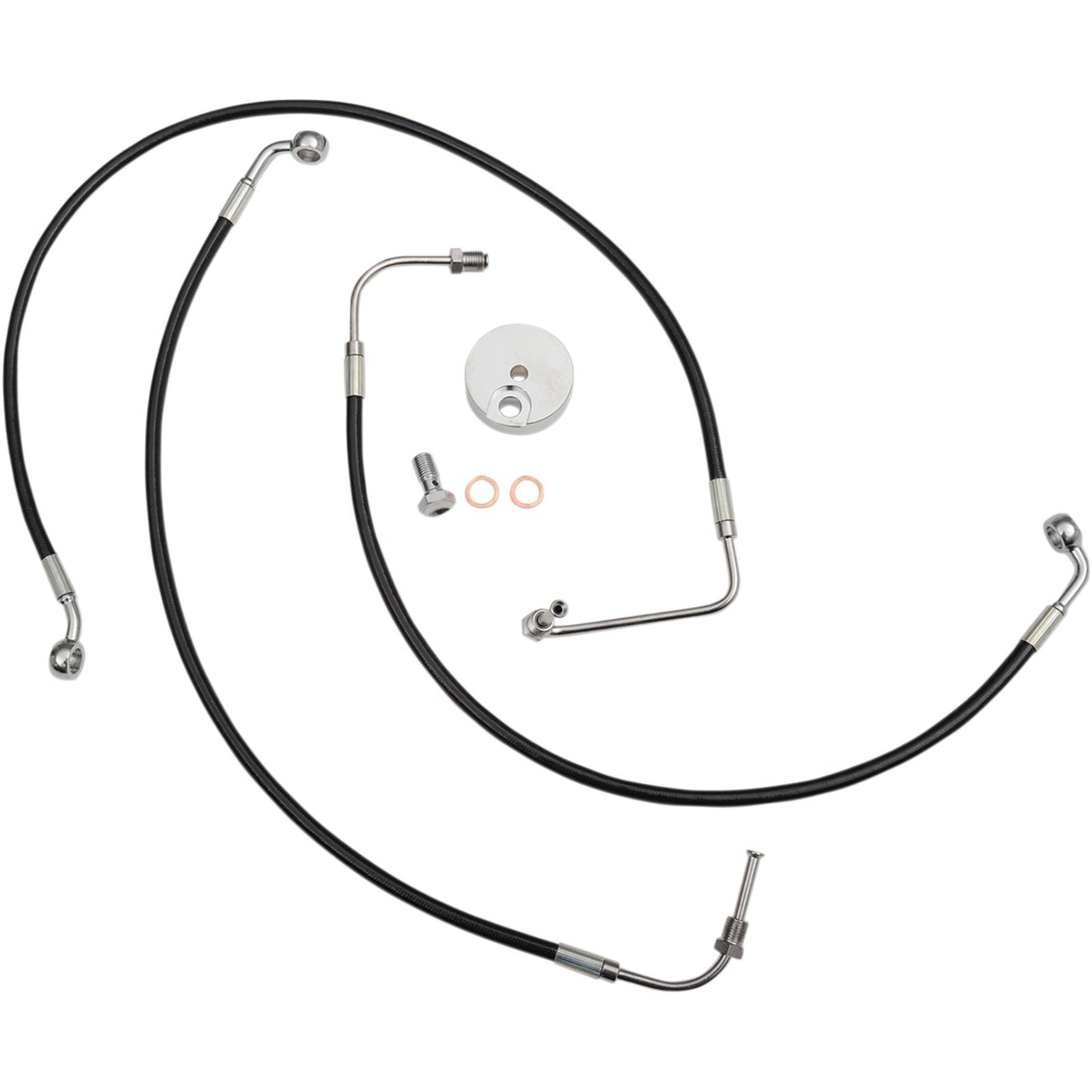 LA Choppers Brake Lines - Black - 12-14 08-13 FL [MPN: LA-8010B13B]_416480