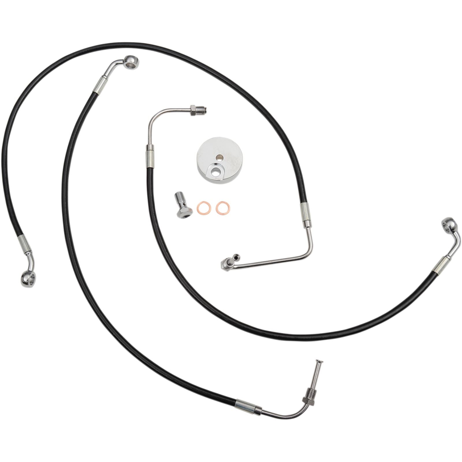 LA Choppers Brake Lines - Black - 12-14 08-13 FL [MPN: LA-8010B13B]_416480