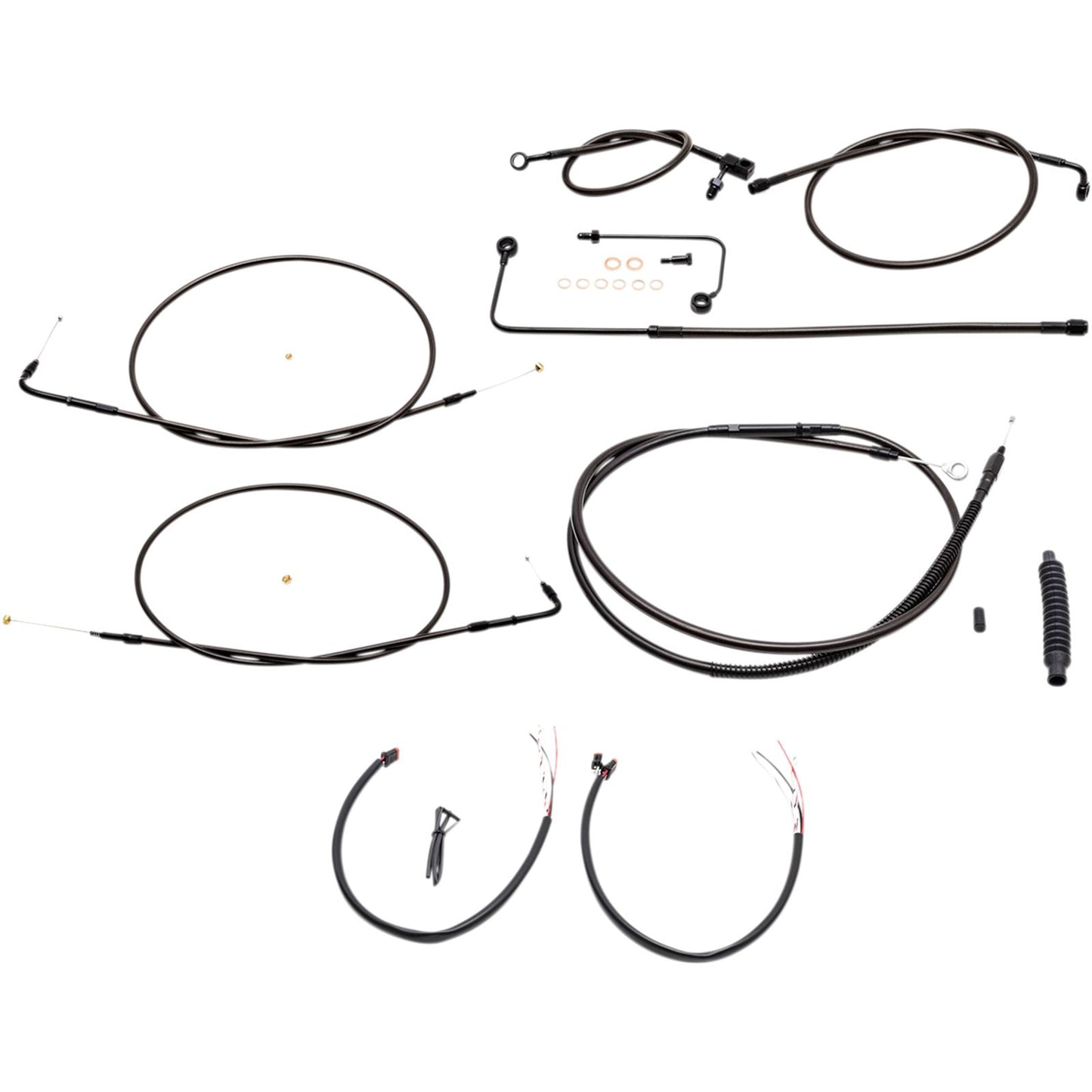 LA Choppers Midnight Cable Kit for 18" - 20" Ape Hanger Handlebars [MPN: LA-8151KT2A-19M]_415700