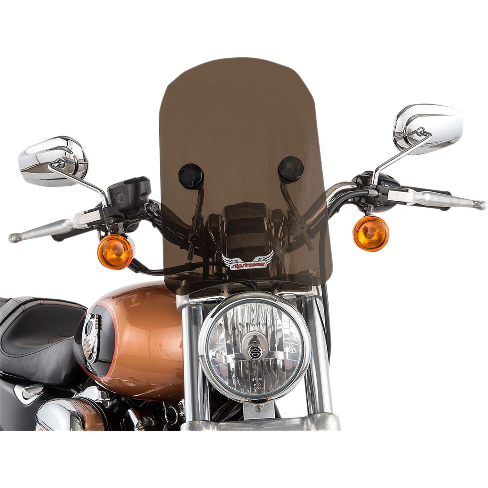 Slipstreamer HD-3 Tombstone Windshield Dark Smoke with Chrome Hardware 7/8" & 1" HD-3CHR-T_474825