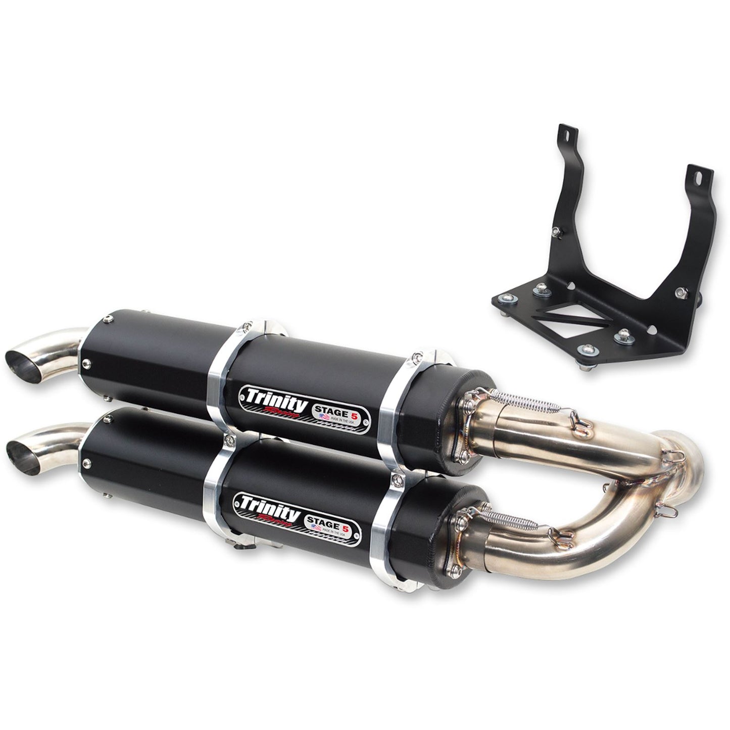 Trinity Racing Muffler - Black - Dual [MPN: TR-4160S-BK]_485747