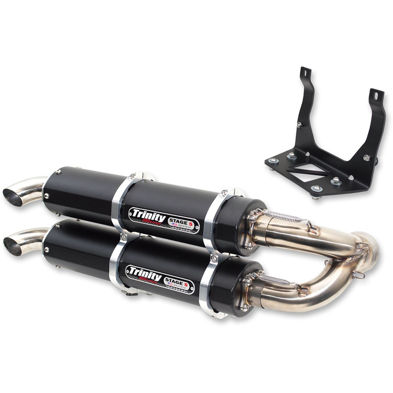 Trinity Racing Muffler - Black - Dual [MPN: TR-4160S-BK]_485747