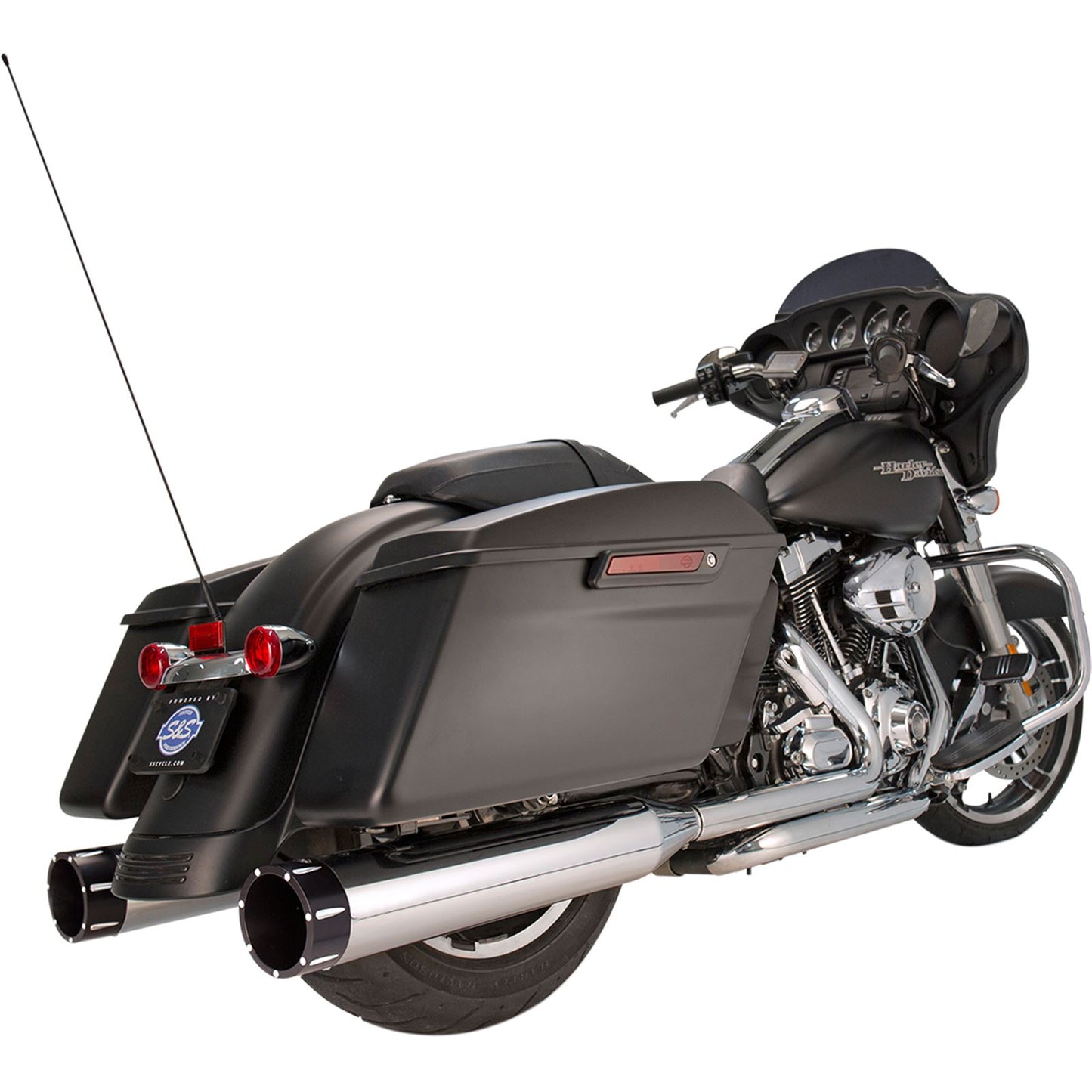 S&S Cycle Mufflers - Chrome - Black Tracer - Touring '95-'16 550-0623_470011