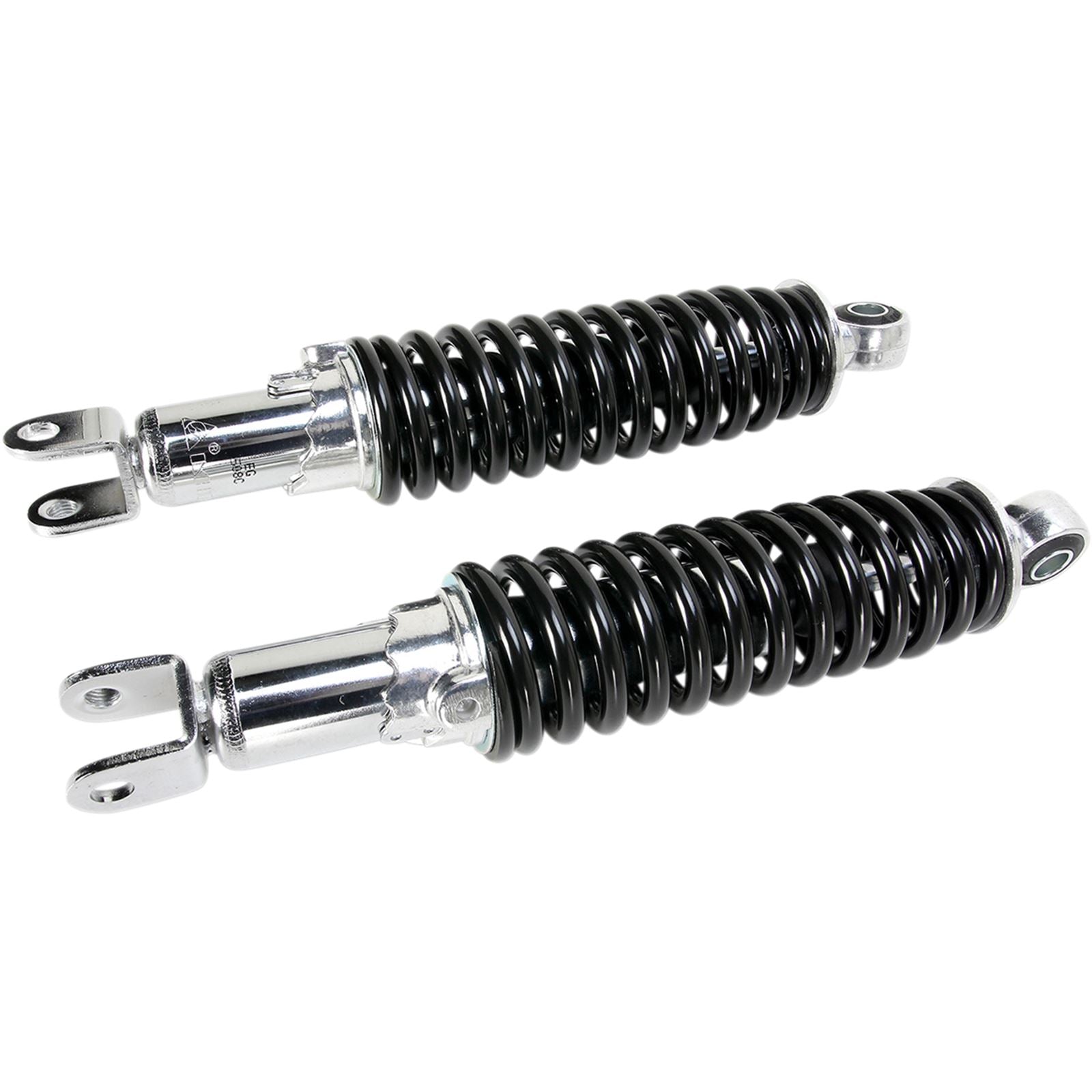 Emgo Custom Shorty Shocks With Shroud - Chrome/Black - Clevis Lowering 17-05696_381630