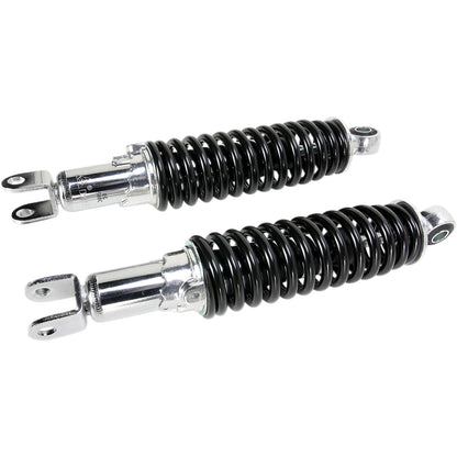 Emgo Custom Shorty Shocks With Shroud - Chrome/Black - Clevis Lowering 17-05696_381630