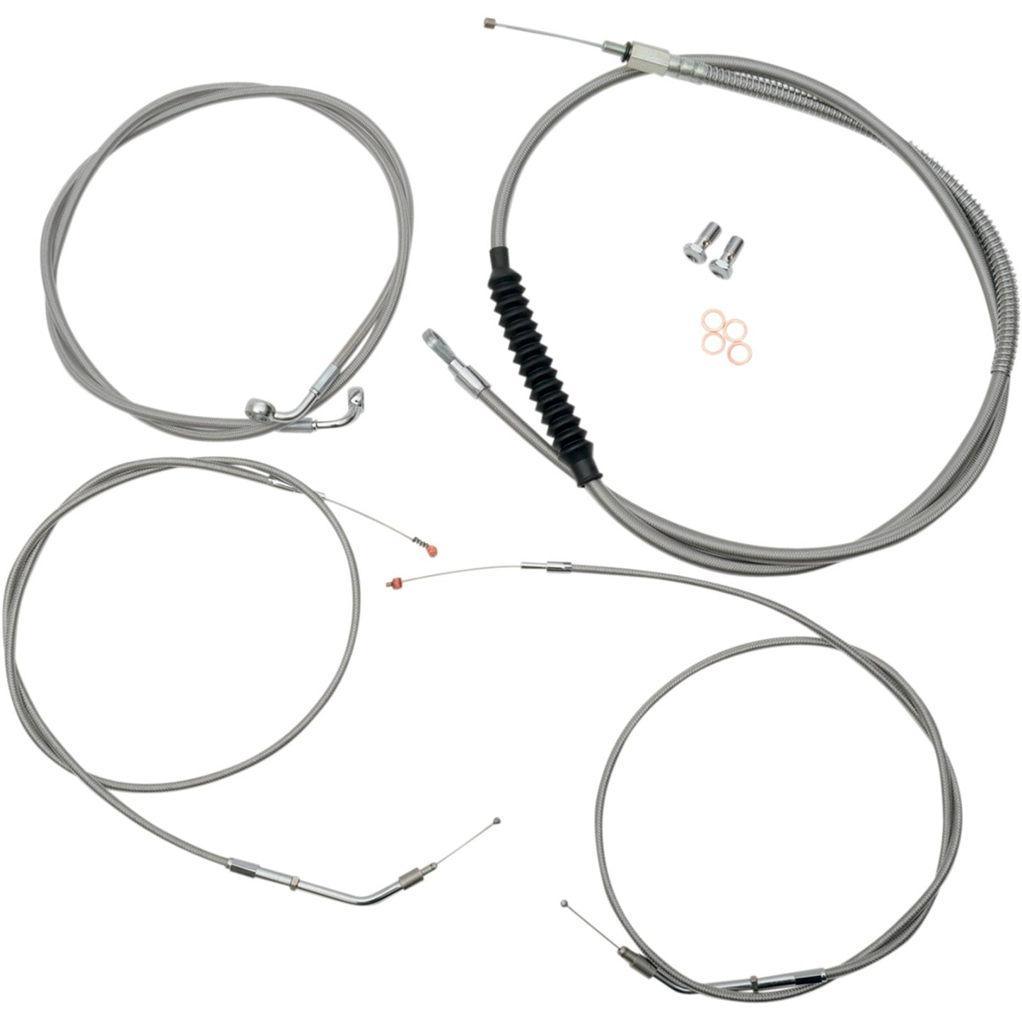 LA Choppers Stainless Cable/Brake Line Kit For Mini Ape Hanger Handlebars [MPN: LA-8300KT-08]_415079