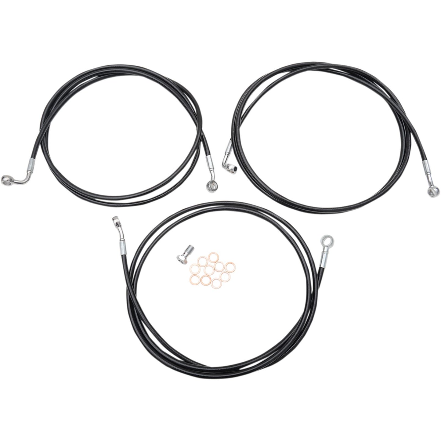LA Choppers Brake Lines - Black - 18-20 14-16 FL ABS [MPN: LA-8052B19B]_416472