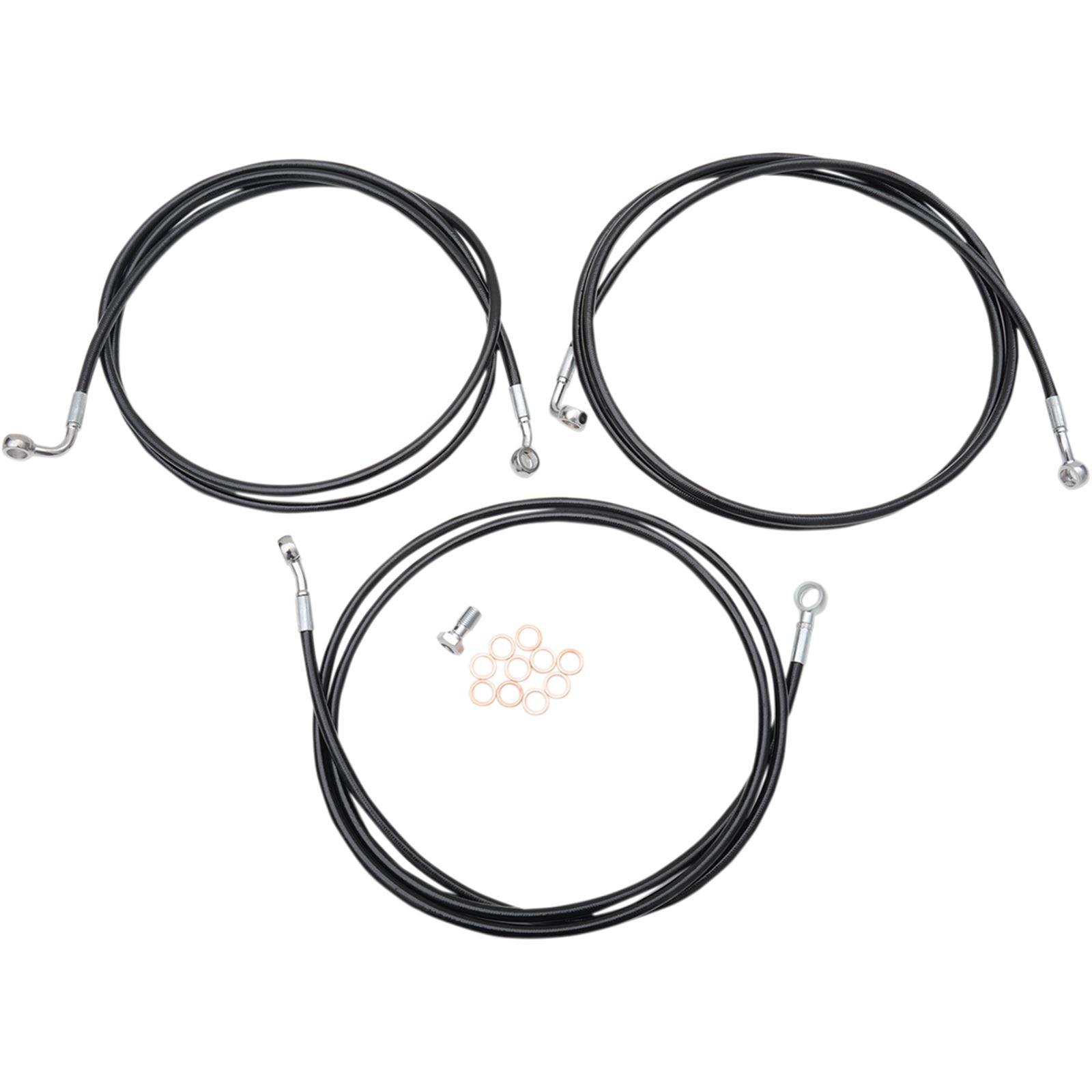LA Choppers Brake Lines - Black - 18-20 14-16 FL ABS [MPN: LA-8052B19B]_416472