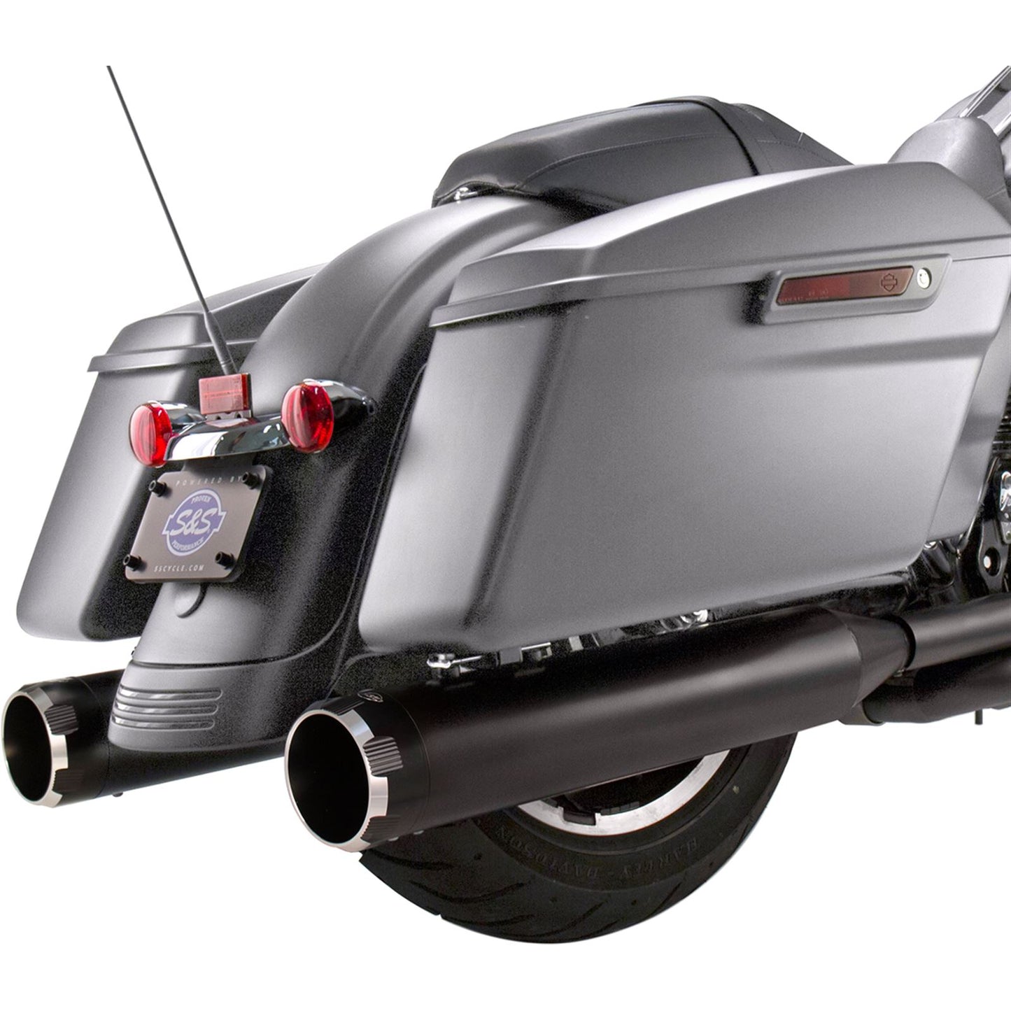 S&S Cycle Mufflers - Black - Black Thruster - M8 Touring '17-'19 550-0666_470018