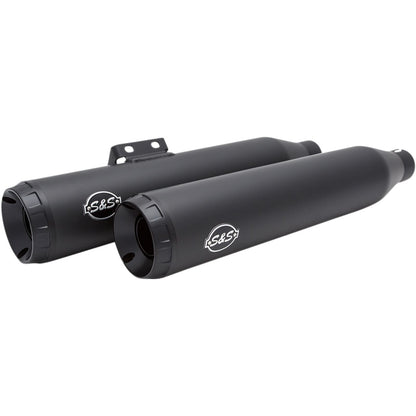 S&S Cycle Grand National Race Mufflers - Black - Softail '18-'19 550-0737_470085